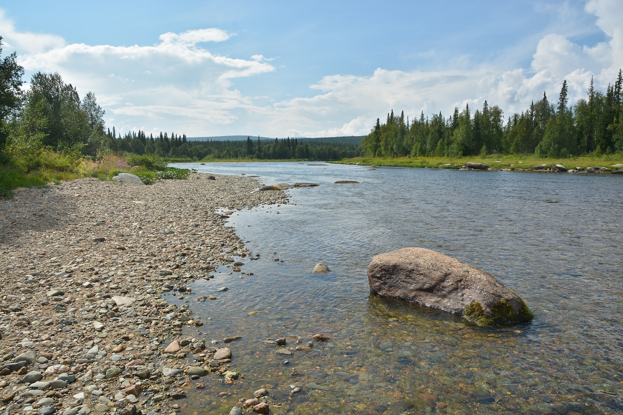 the national park 'yugyd va'. the river shchugor.