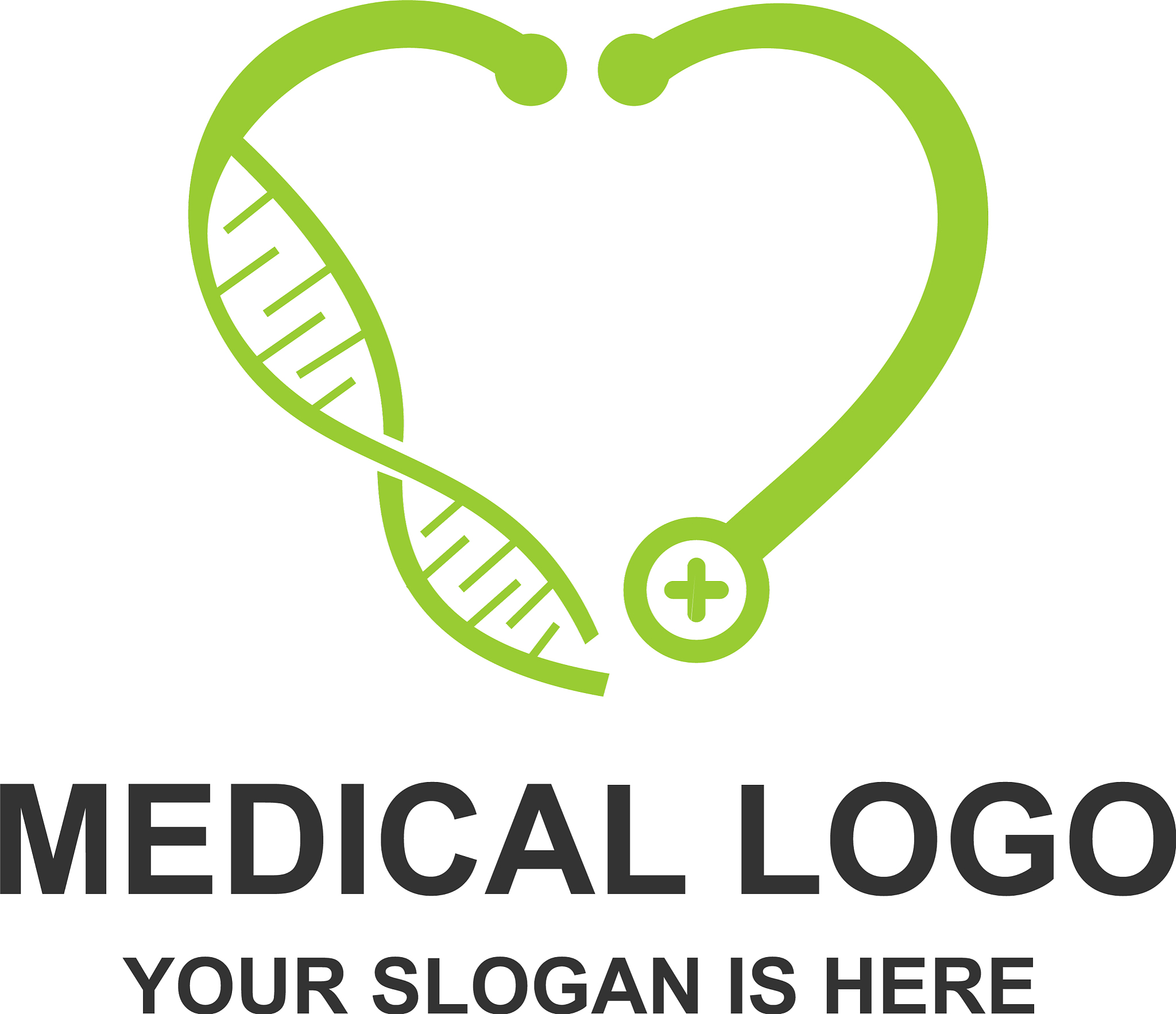 medical healthcare stethoscope cross logo