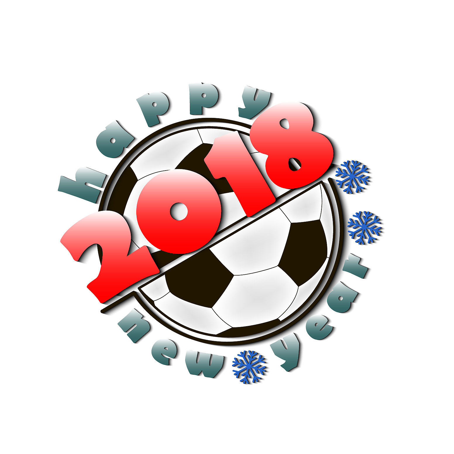 soccer balls and new year 2018