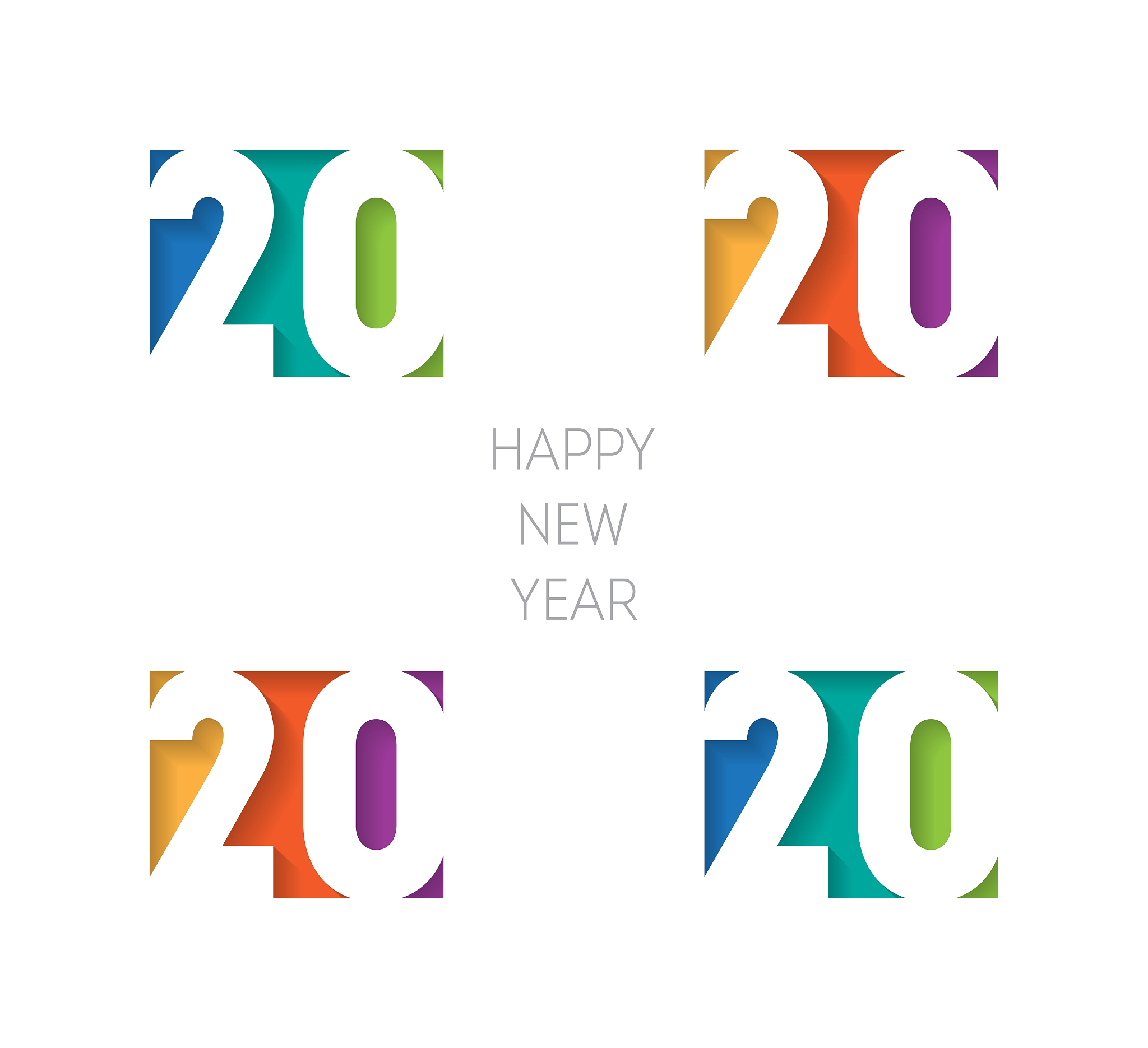 happy new year 2020 banner. brochure or calendar cover design te