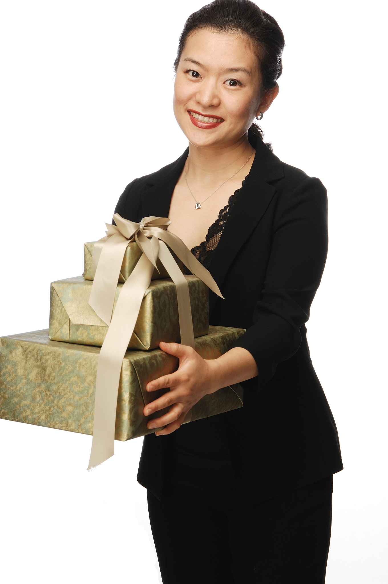 lady is holding gifts