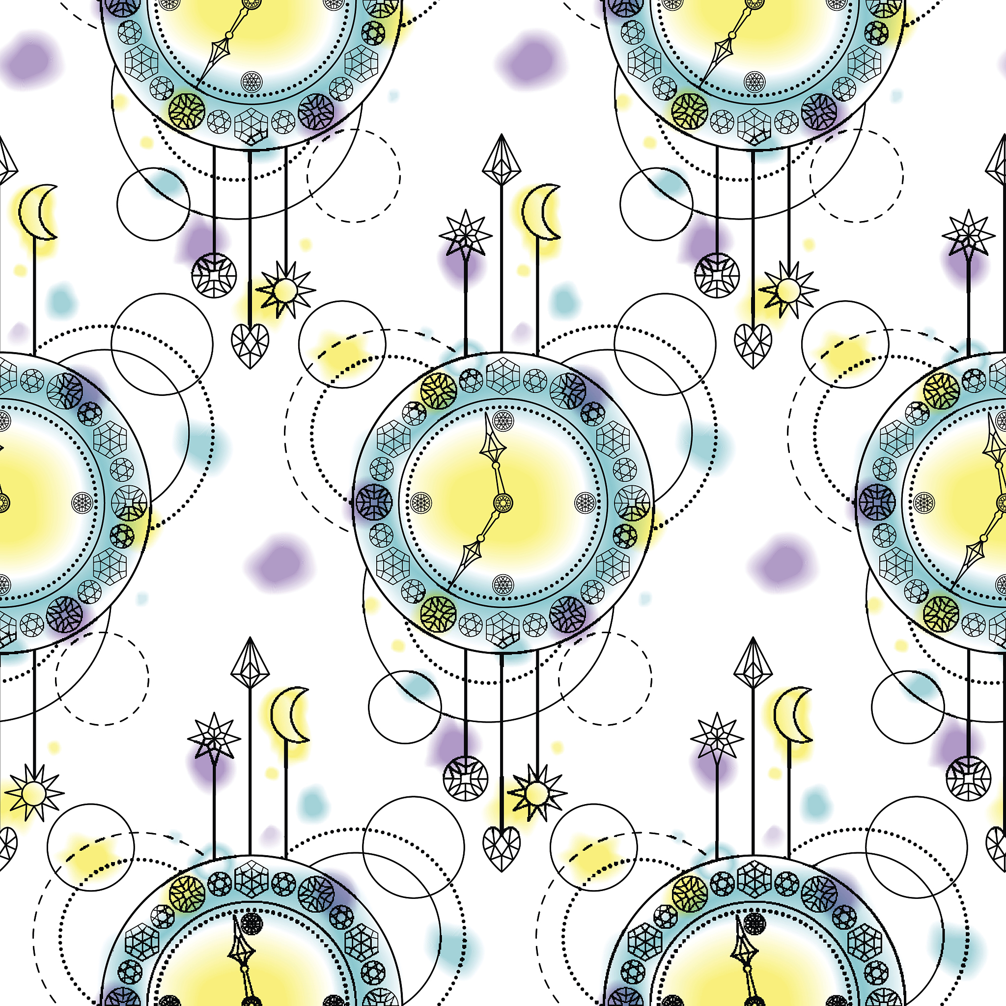 clock seamless pattern