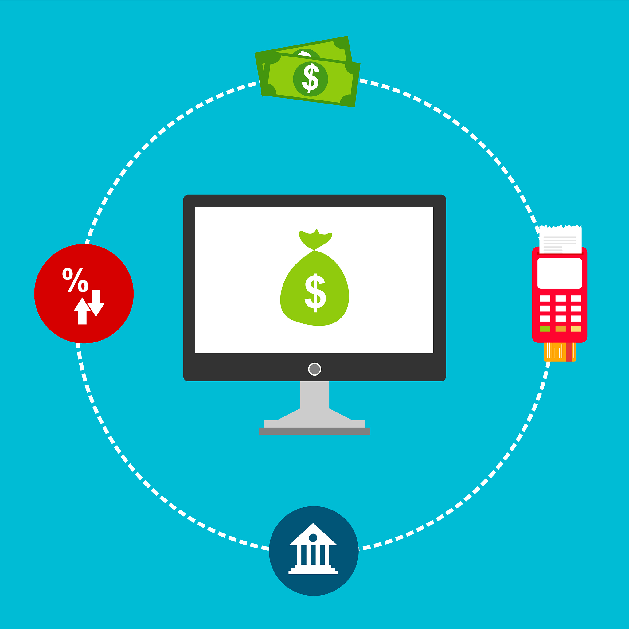 concept online and mobile payments for web page
