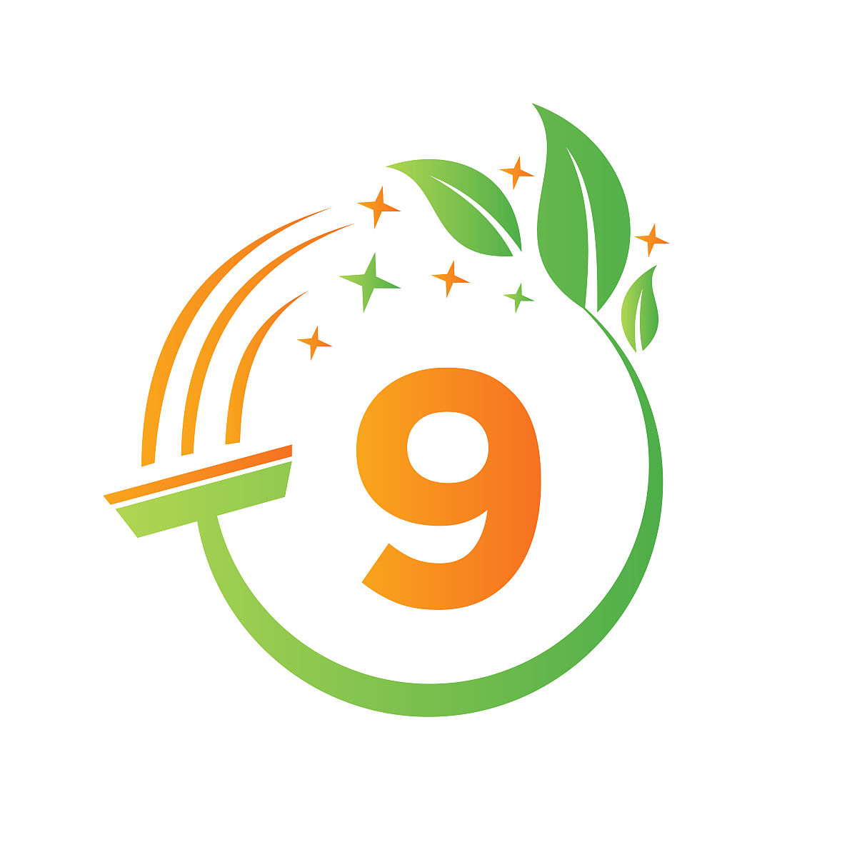 清洁服务,女女仆标志上的字母9.clean house sign, fresh clean logo