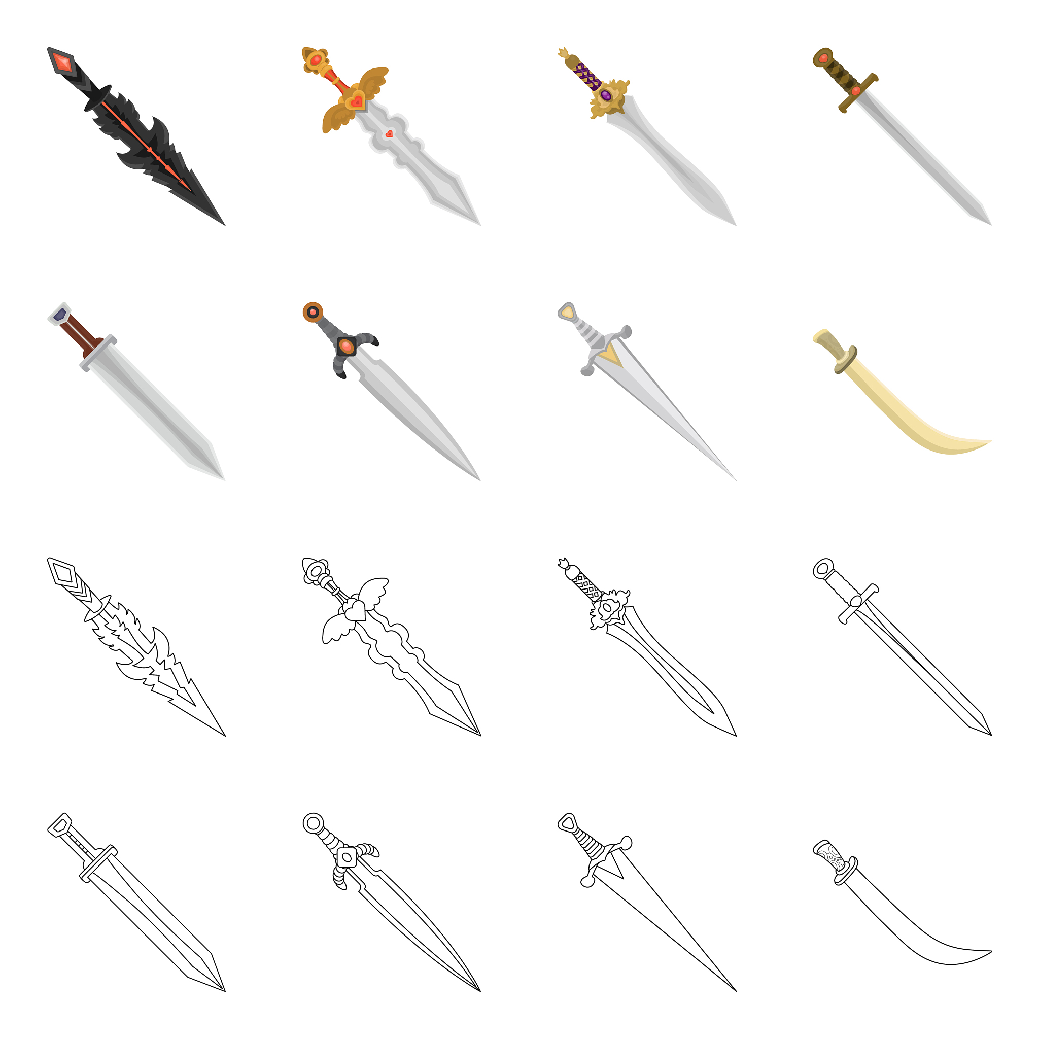 design game and armor icon collection