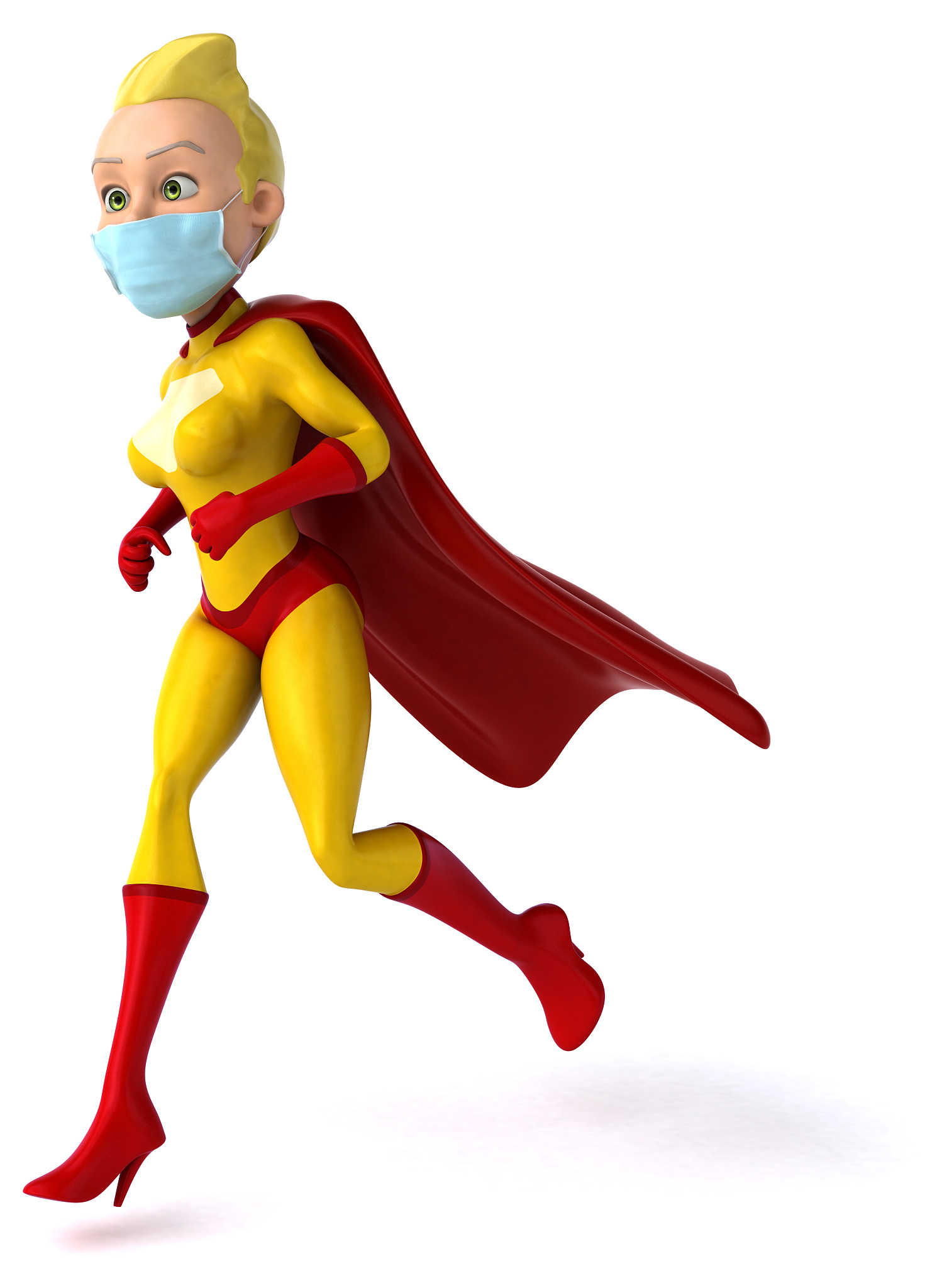3d illustration of a superhero with a mask
