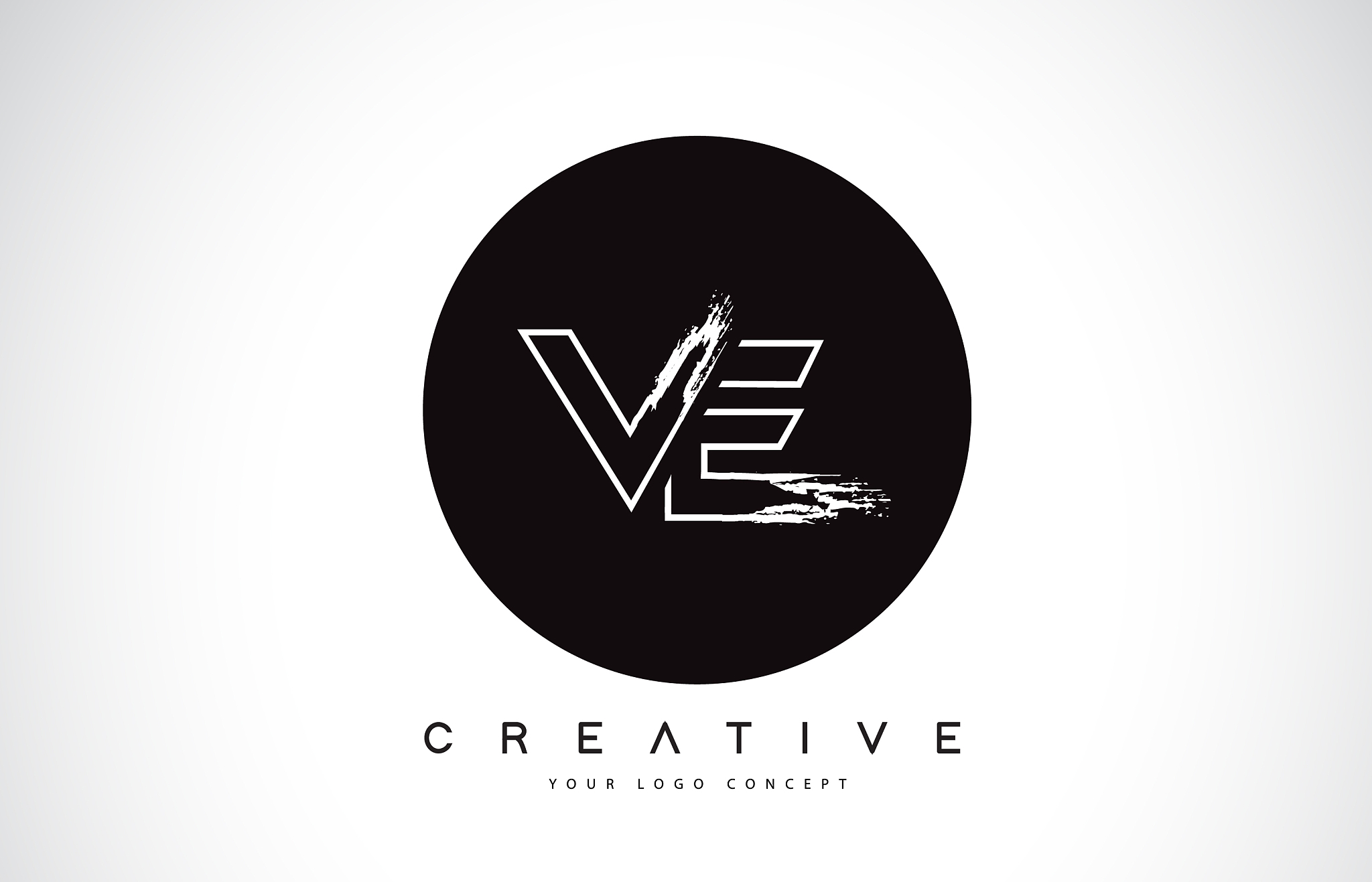 ve modern leter logo design with black and white