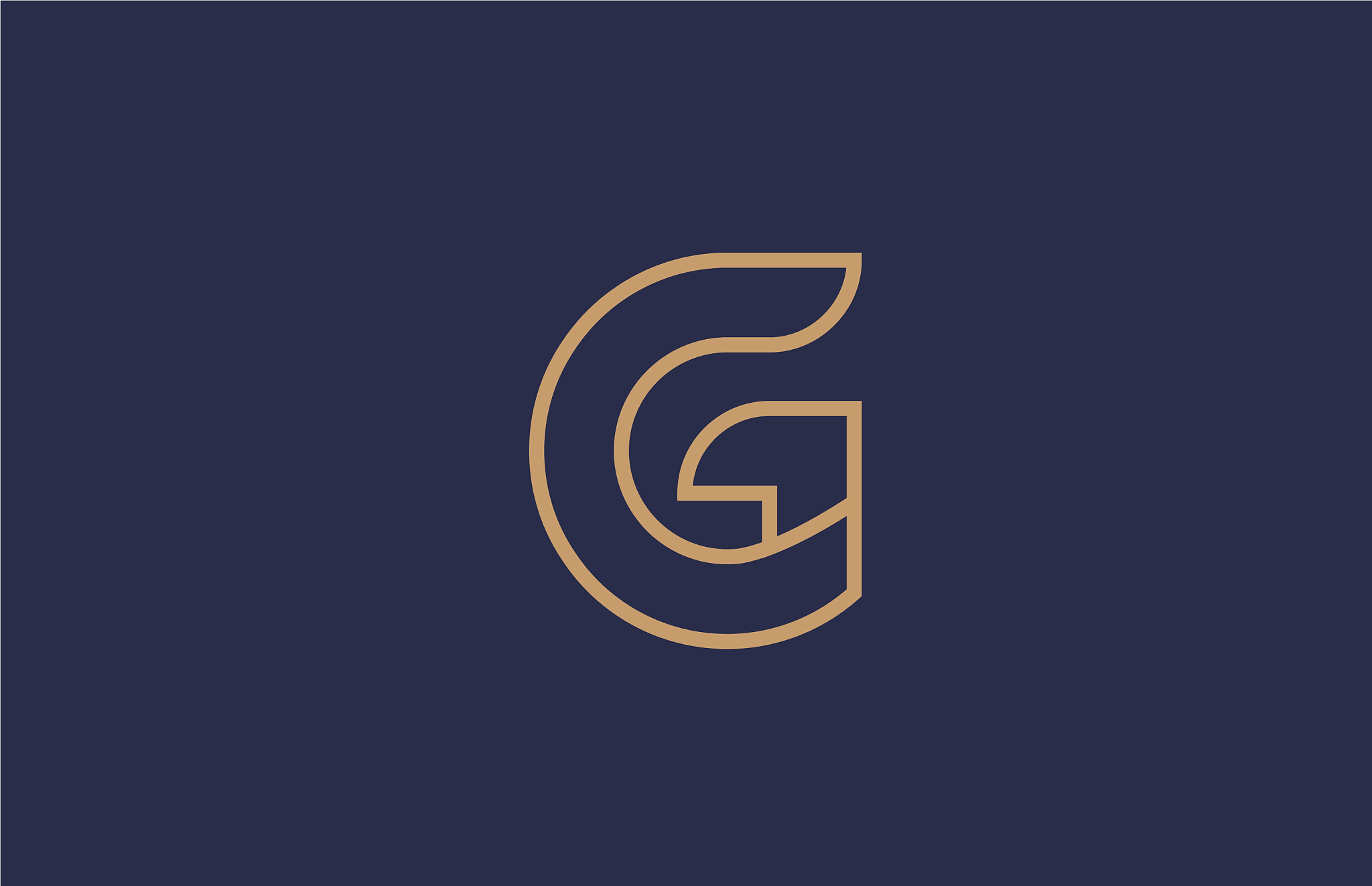 brown blue line alphabet letter g logo company