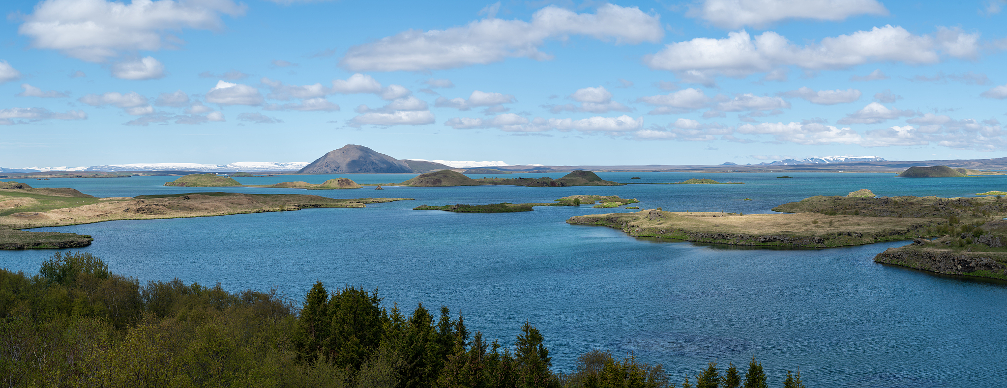 myvatn lake landscape in northern iceland