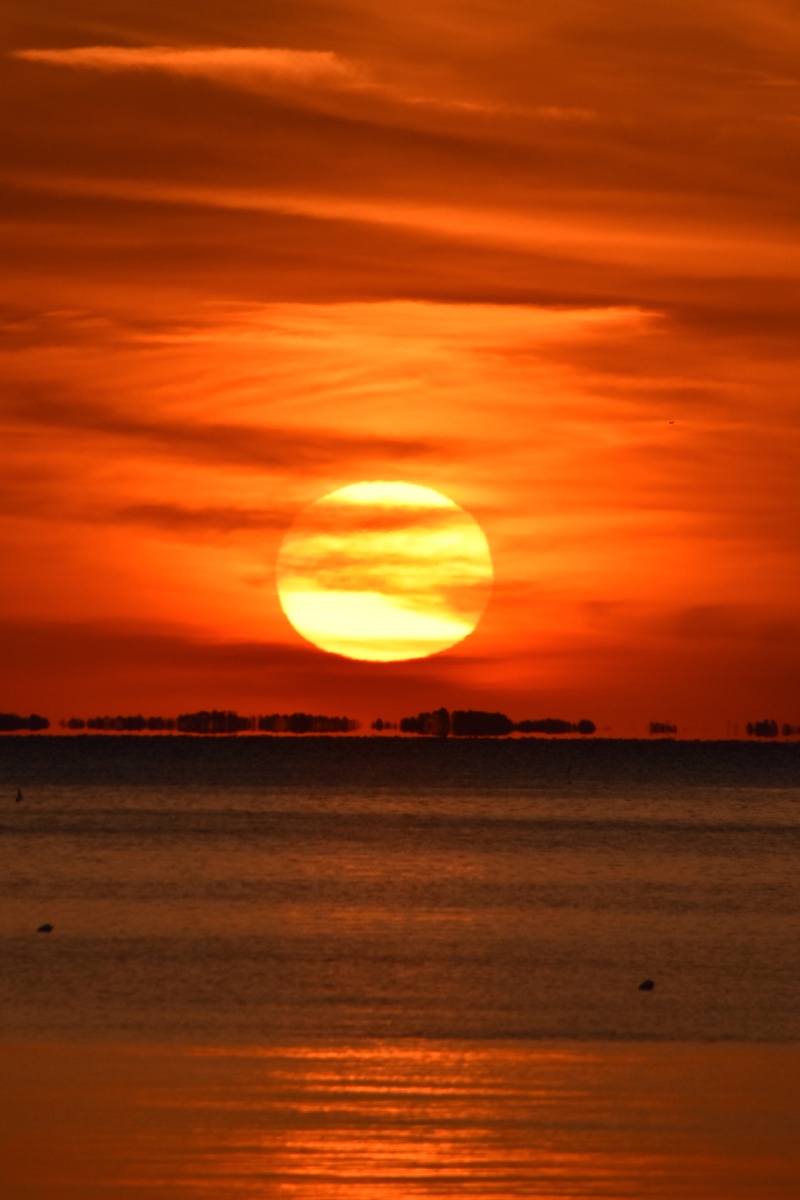 海边追日落：诗词描绘夕阳美景