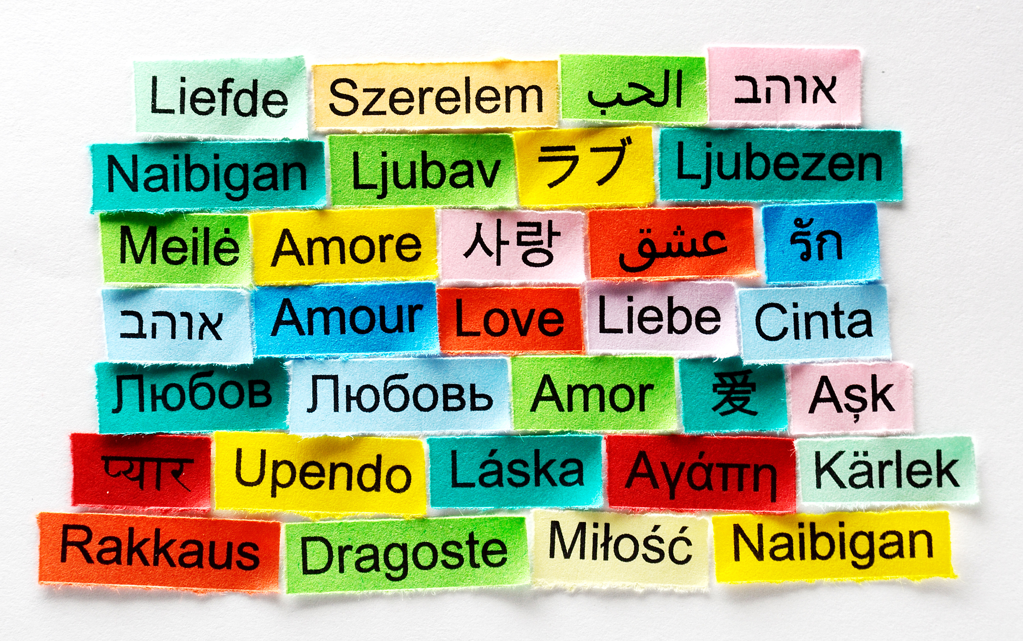 love multilingual word