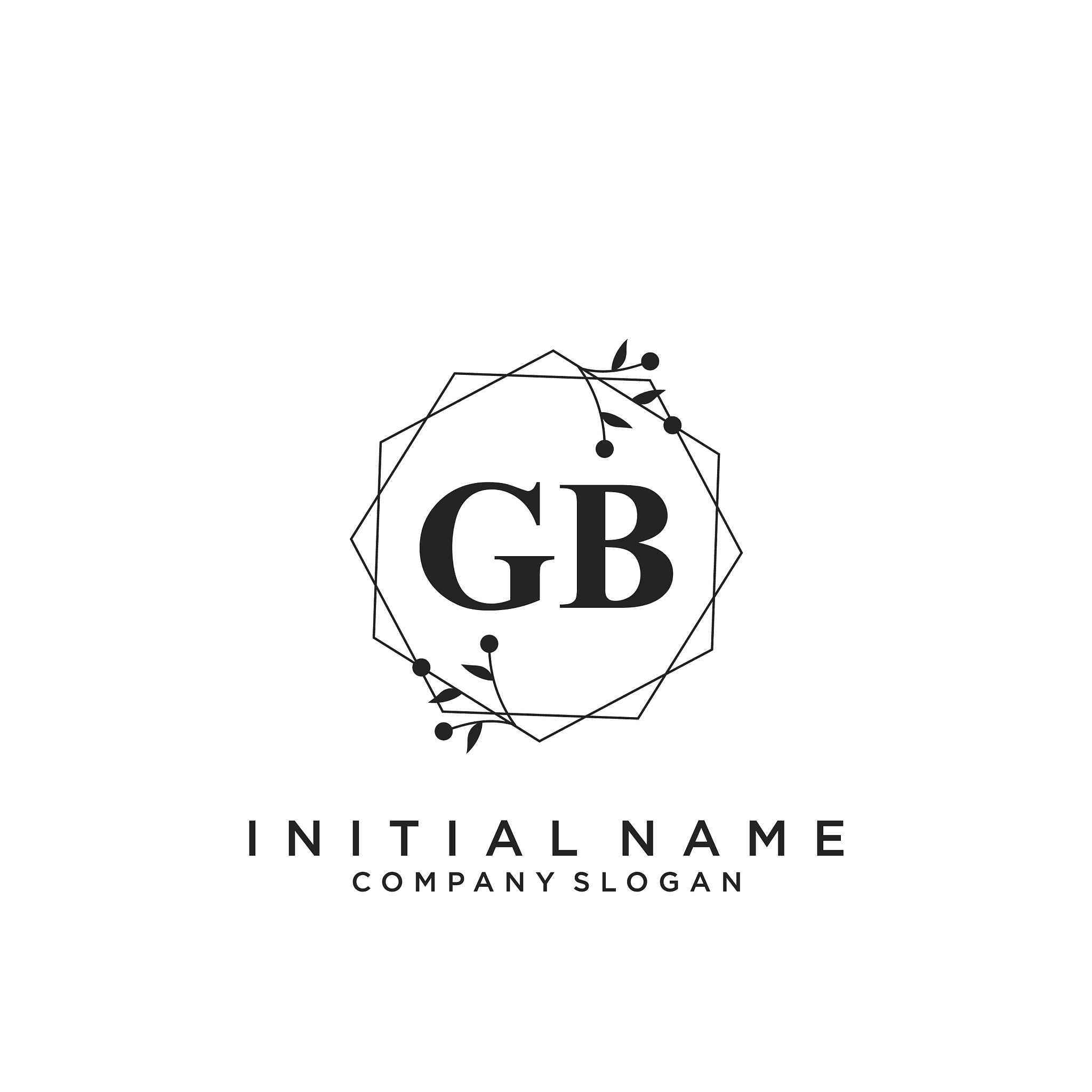 gb initial handwriting logo design