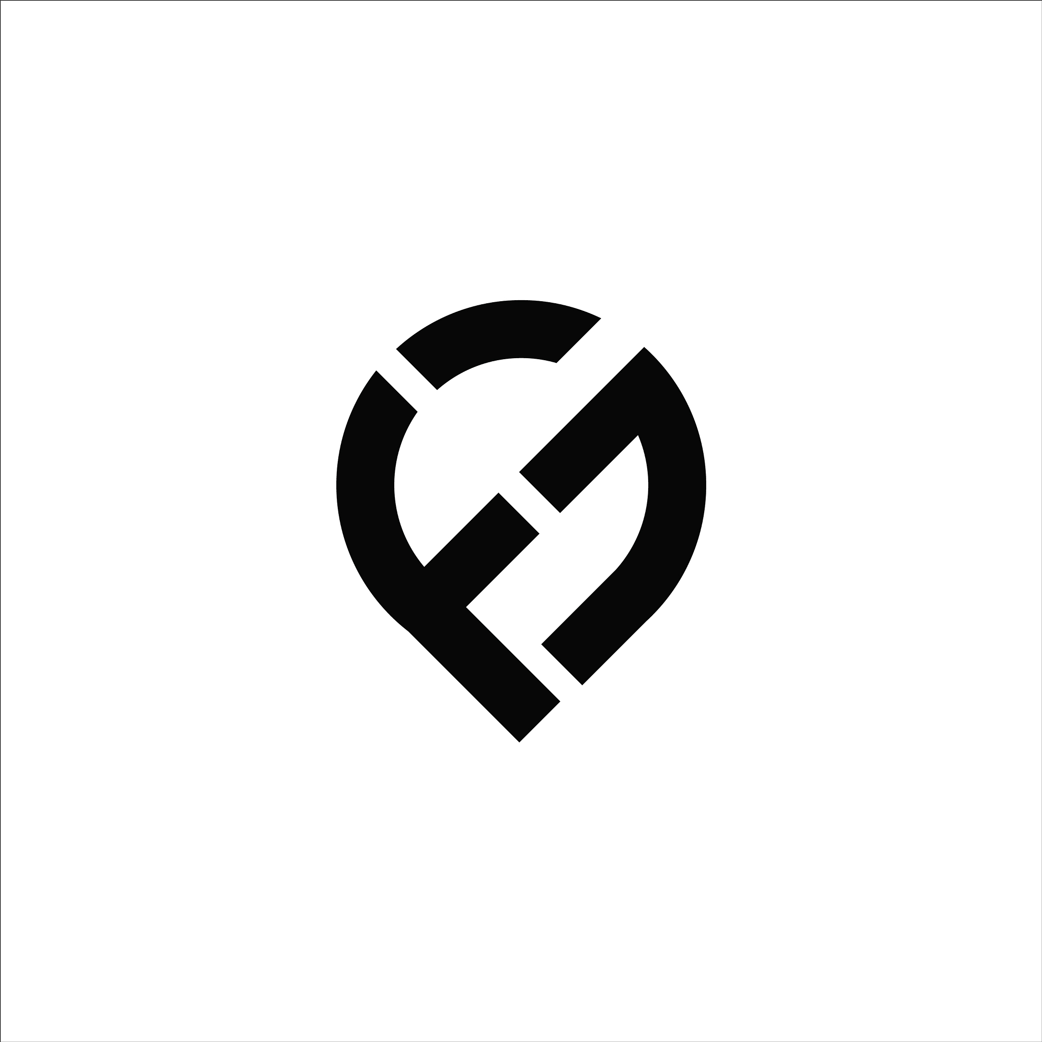 initial letter fg or gf logo design template