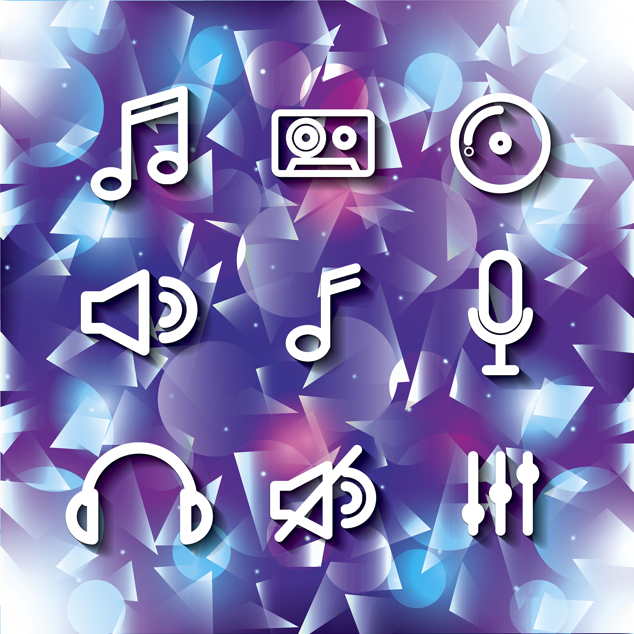 icon set. music and sound design. vector graphic