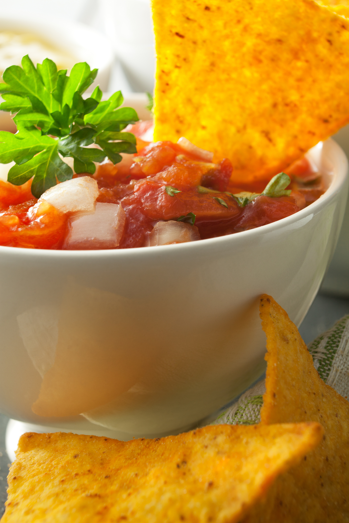 texmex food: salsa and nachos