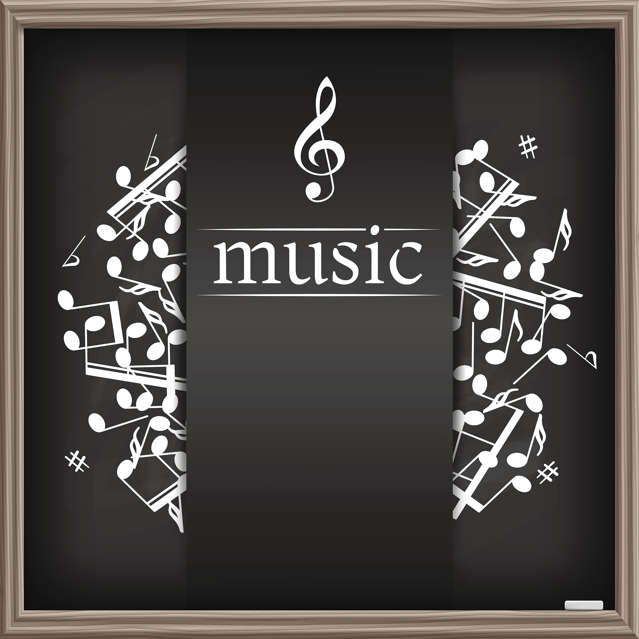 music banner with shadow