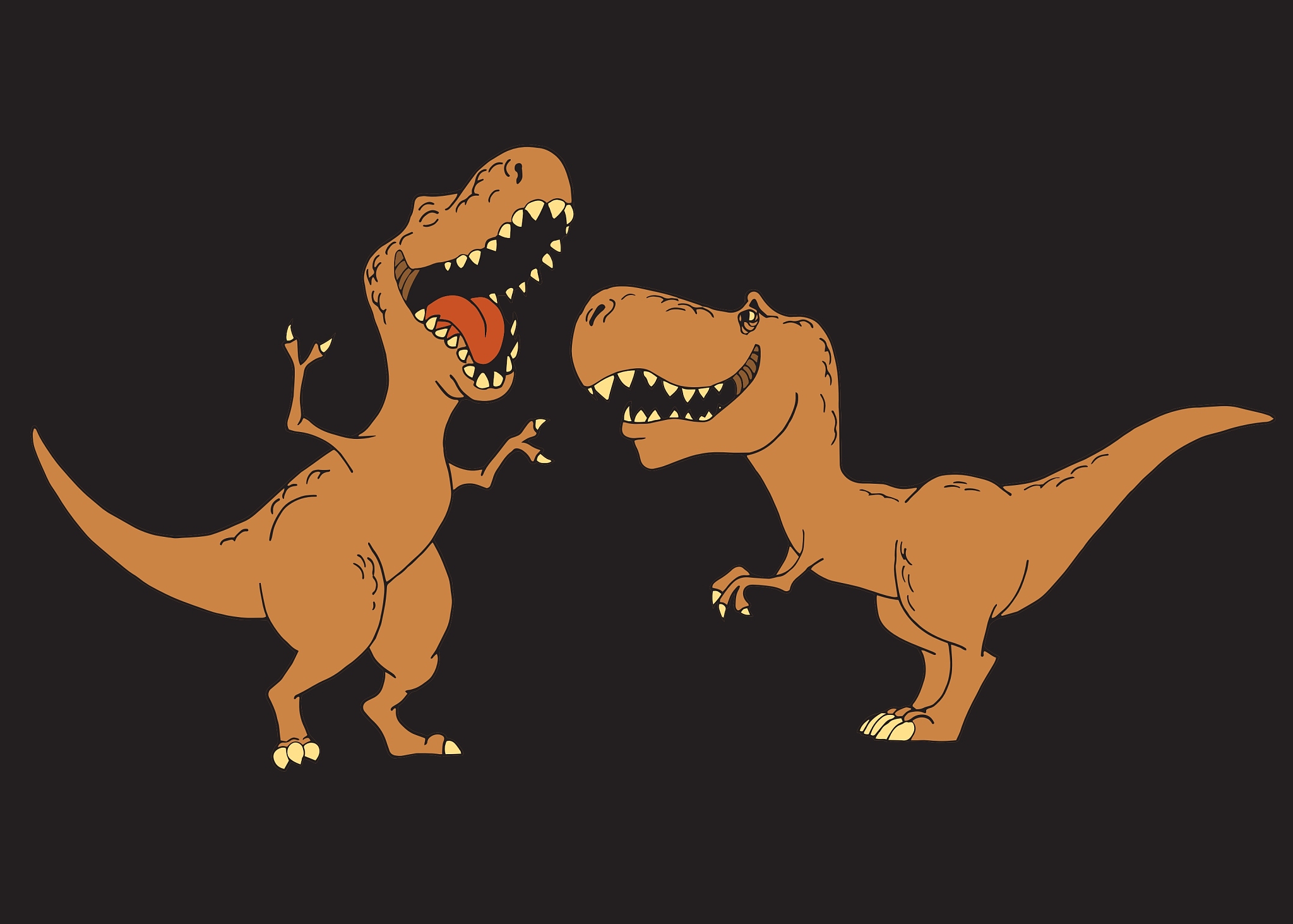 kids dinosaurs are smiling
