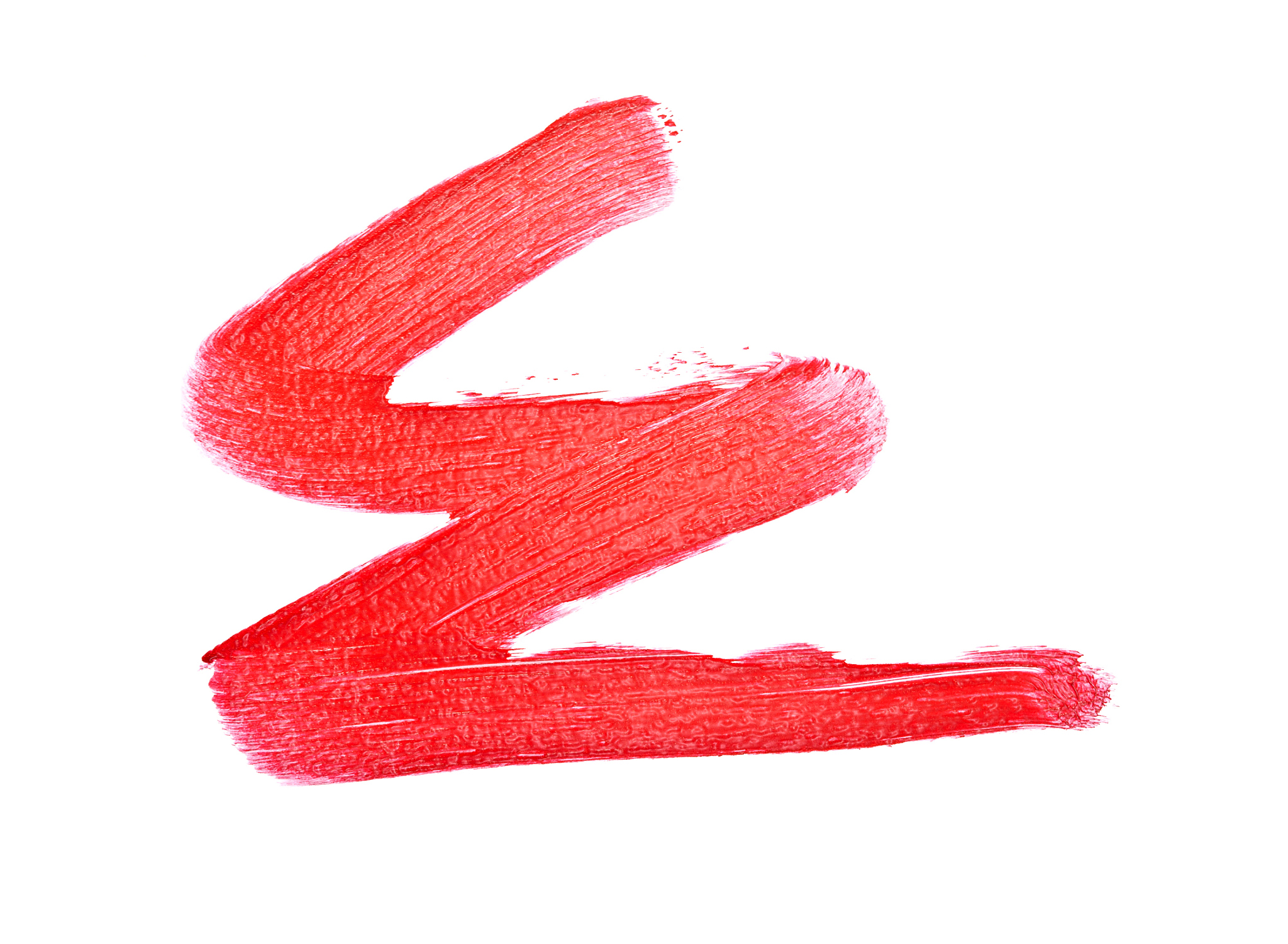 red color lipstick stroke on white background