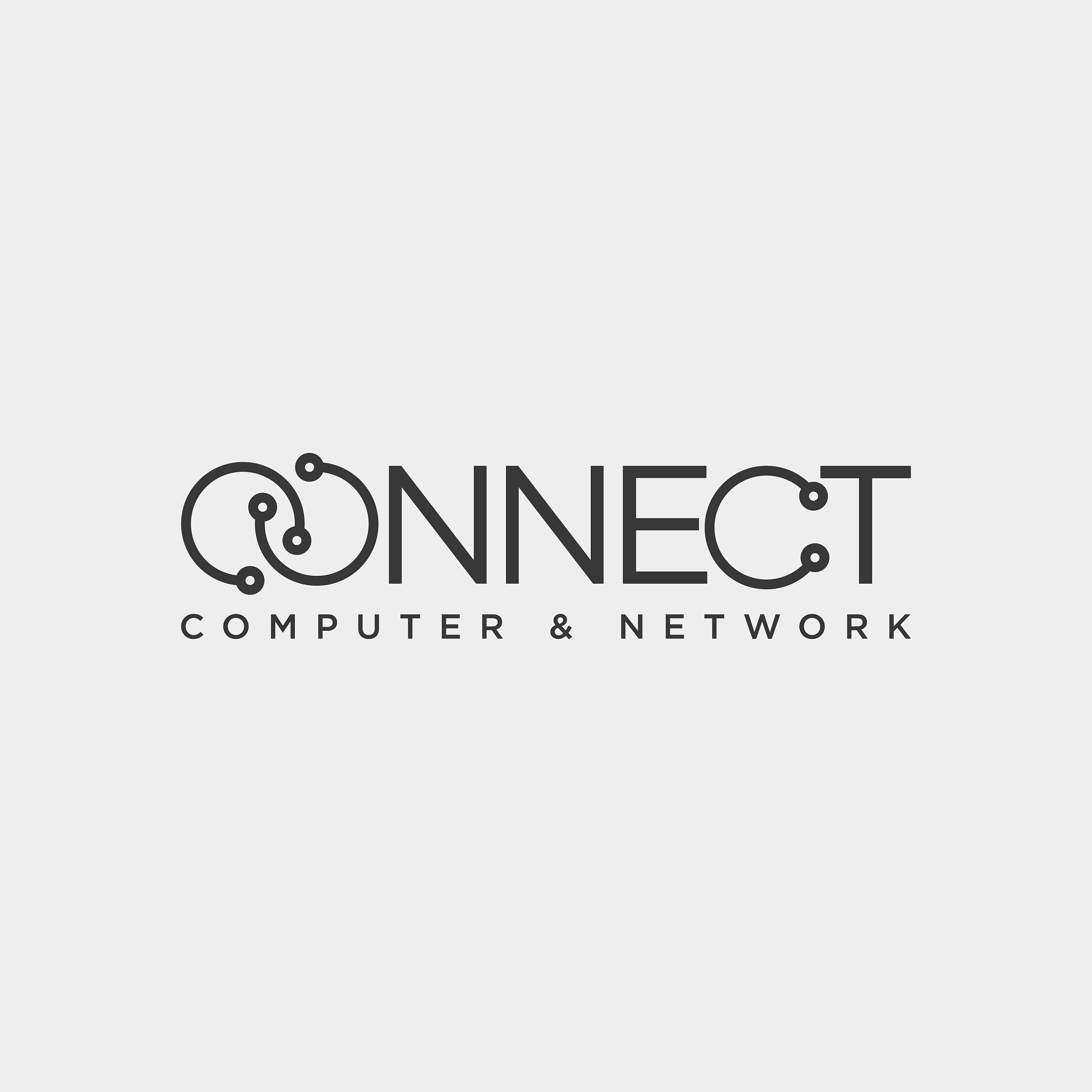 connect text logo template icon element
