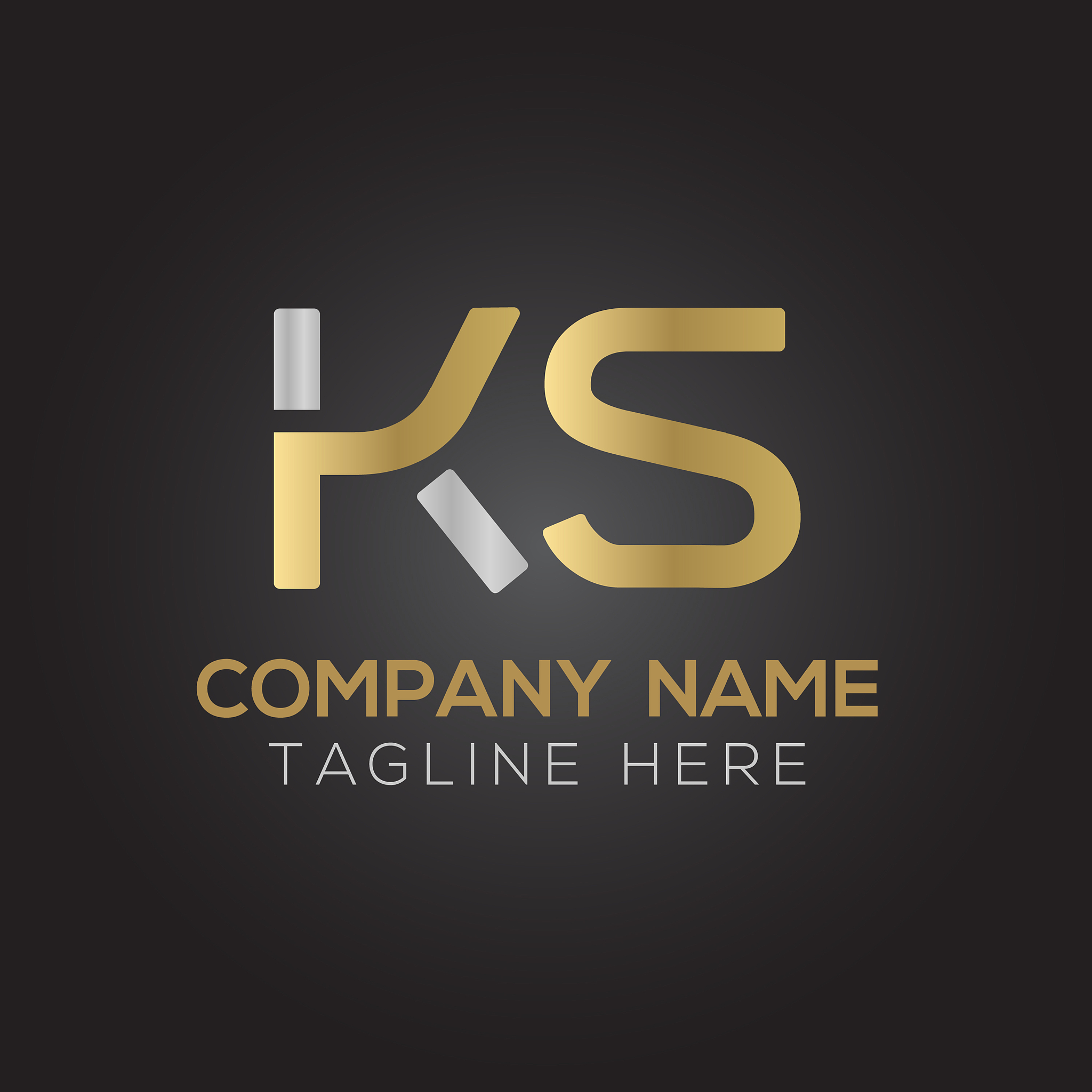 initial alphabet ks logo design template abstract