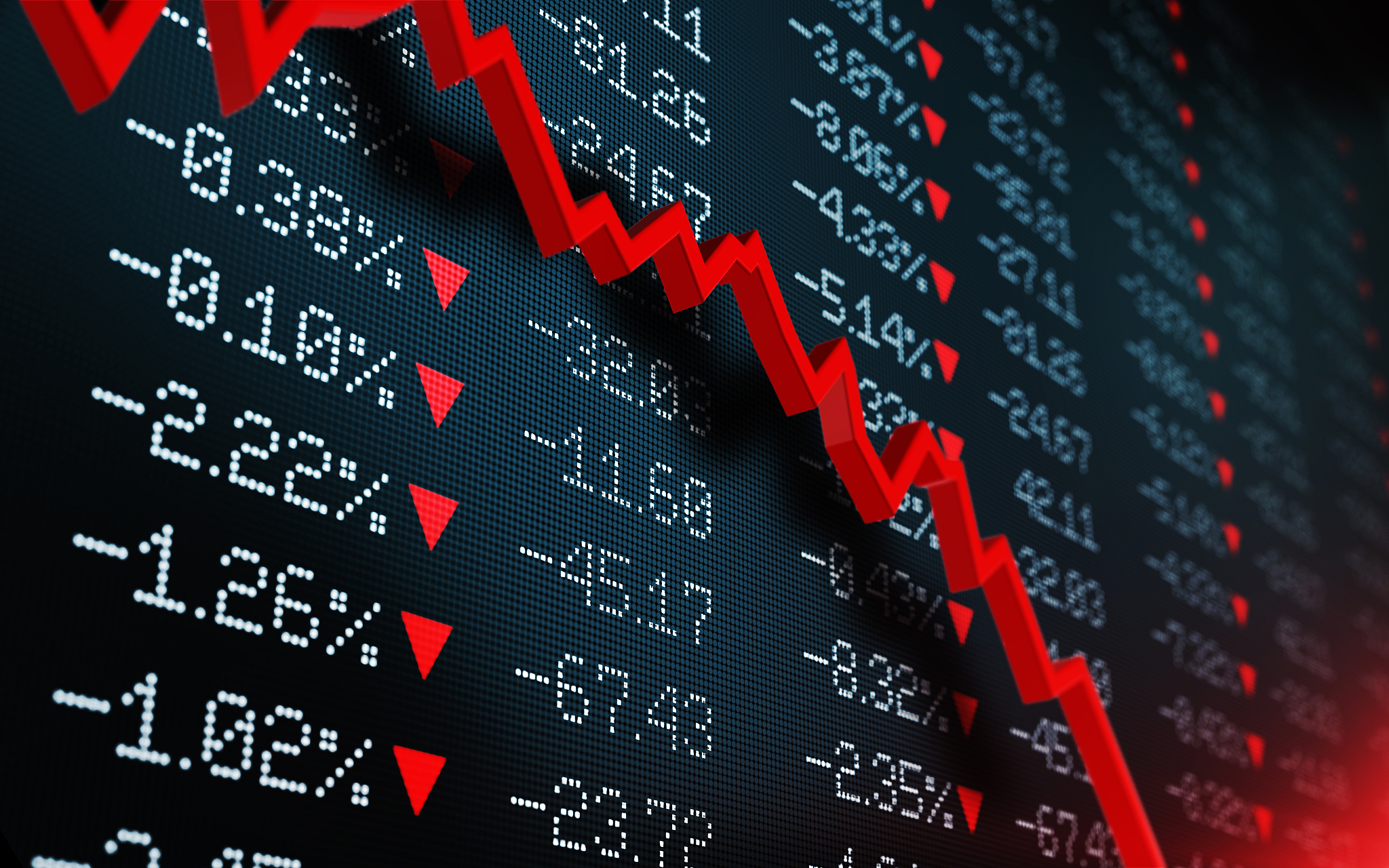 falling stock exchange market