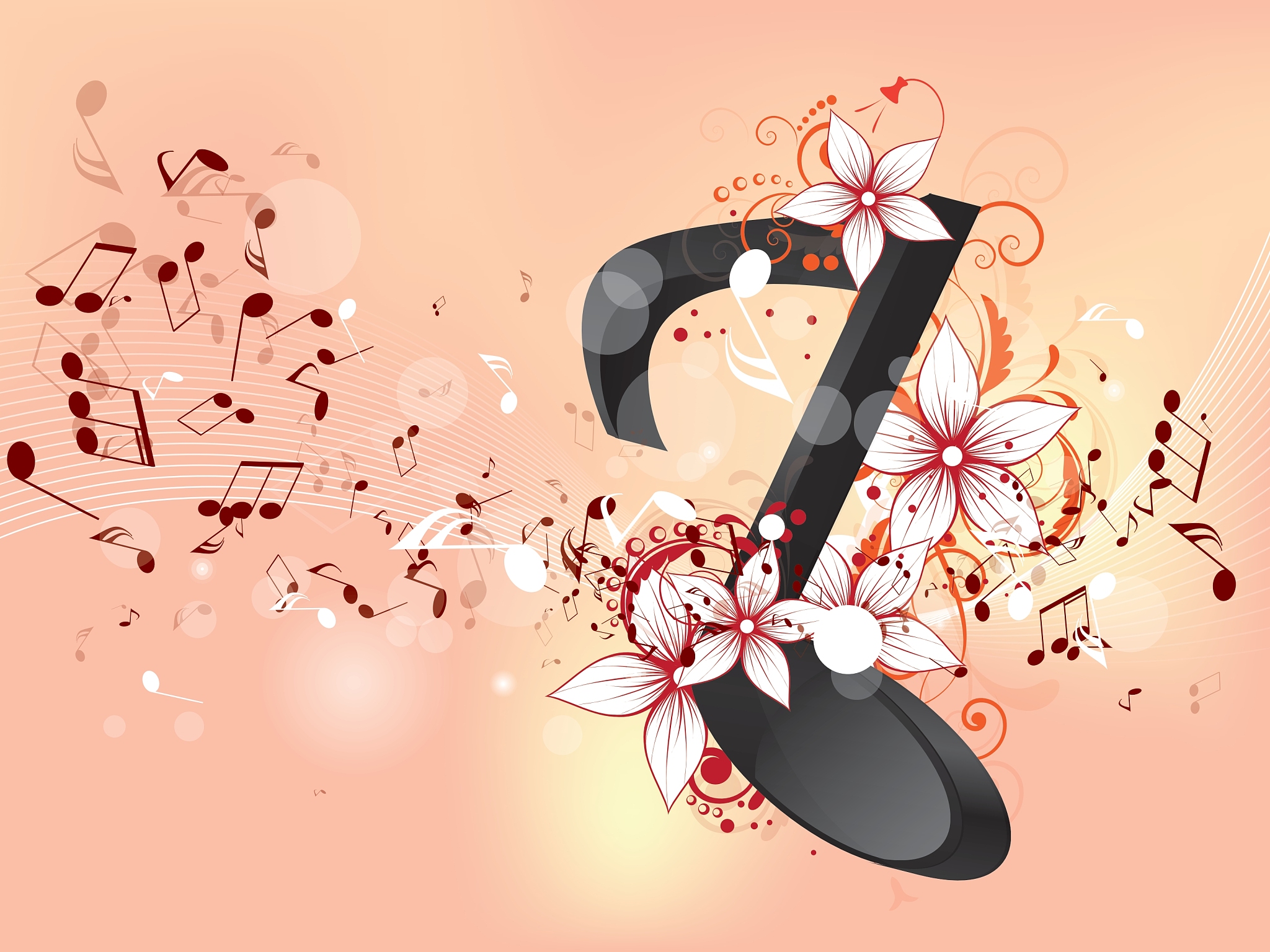 abstract music background with notes