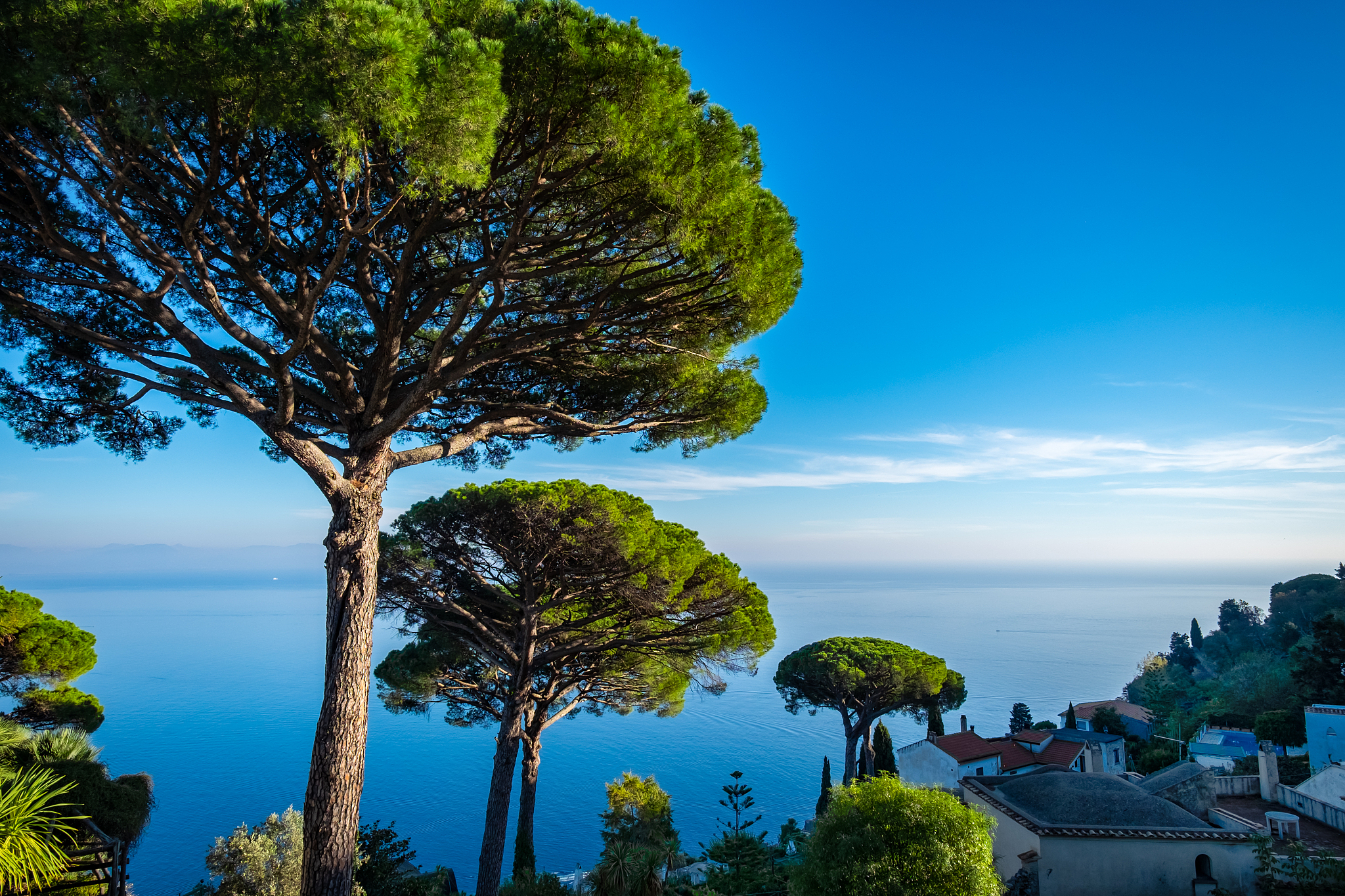 garden on mediterranean coast, amalfi coast with villa rufolo ga