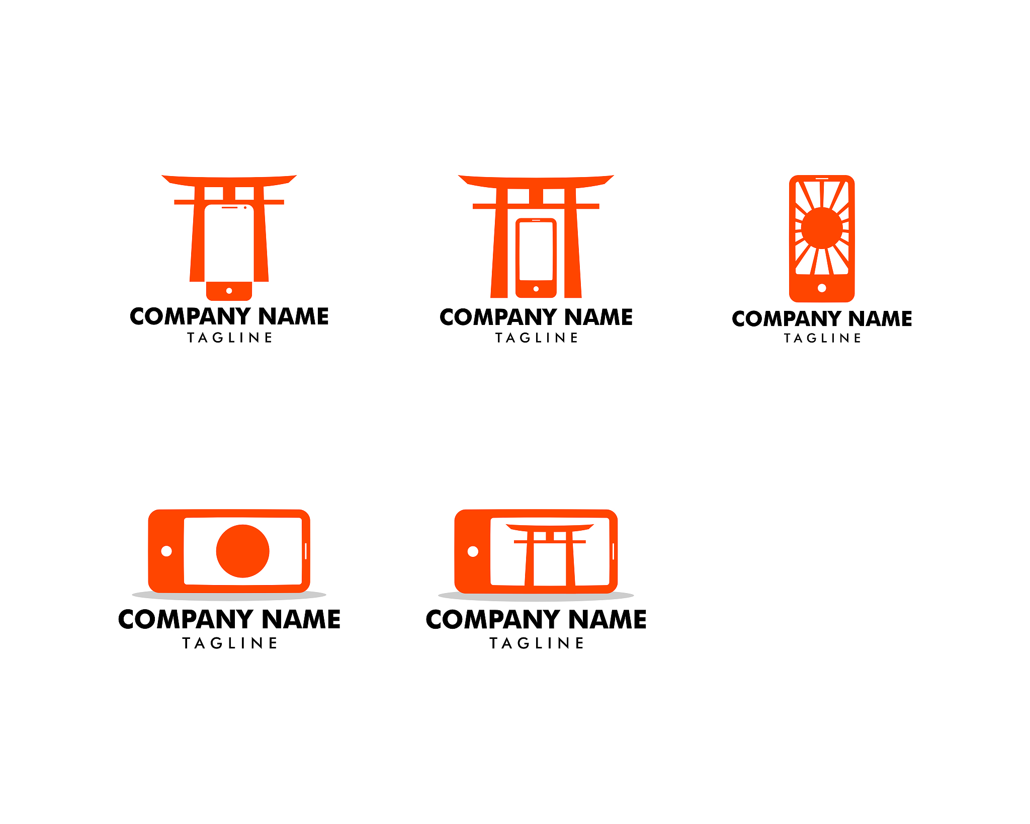 set of japanese mobile phone (smartphone)   template