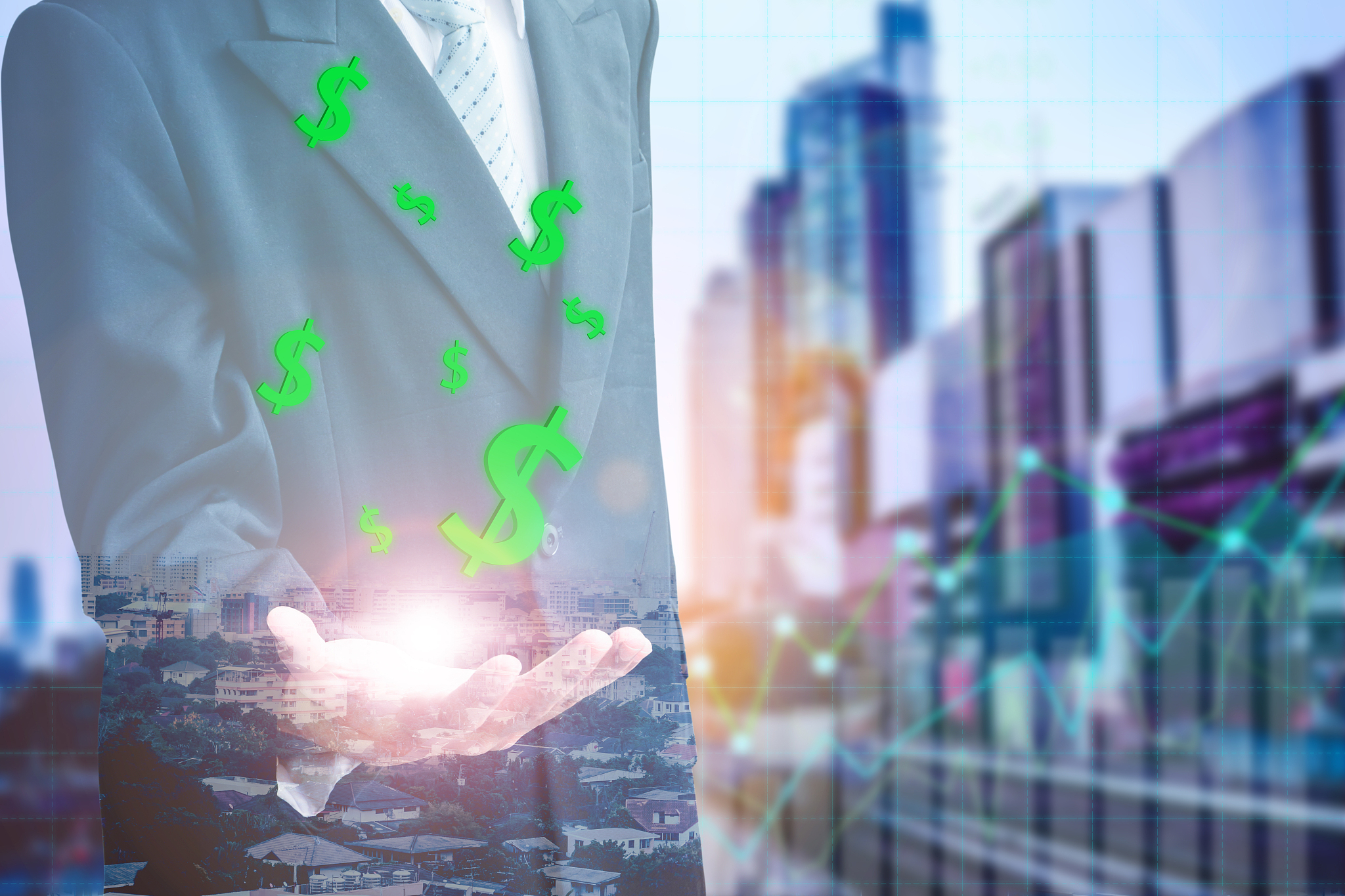 businessman finance with investment concept