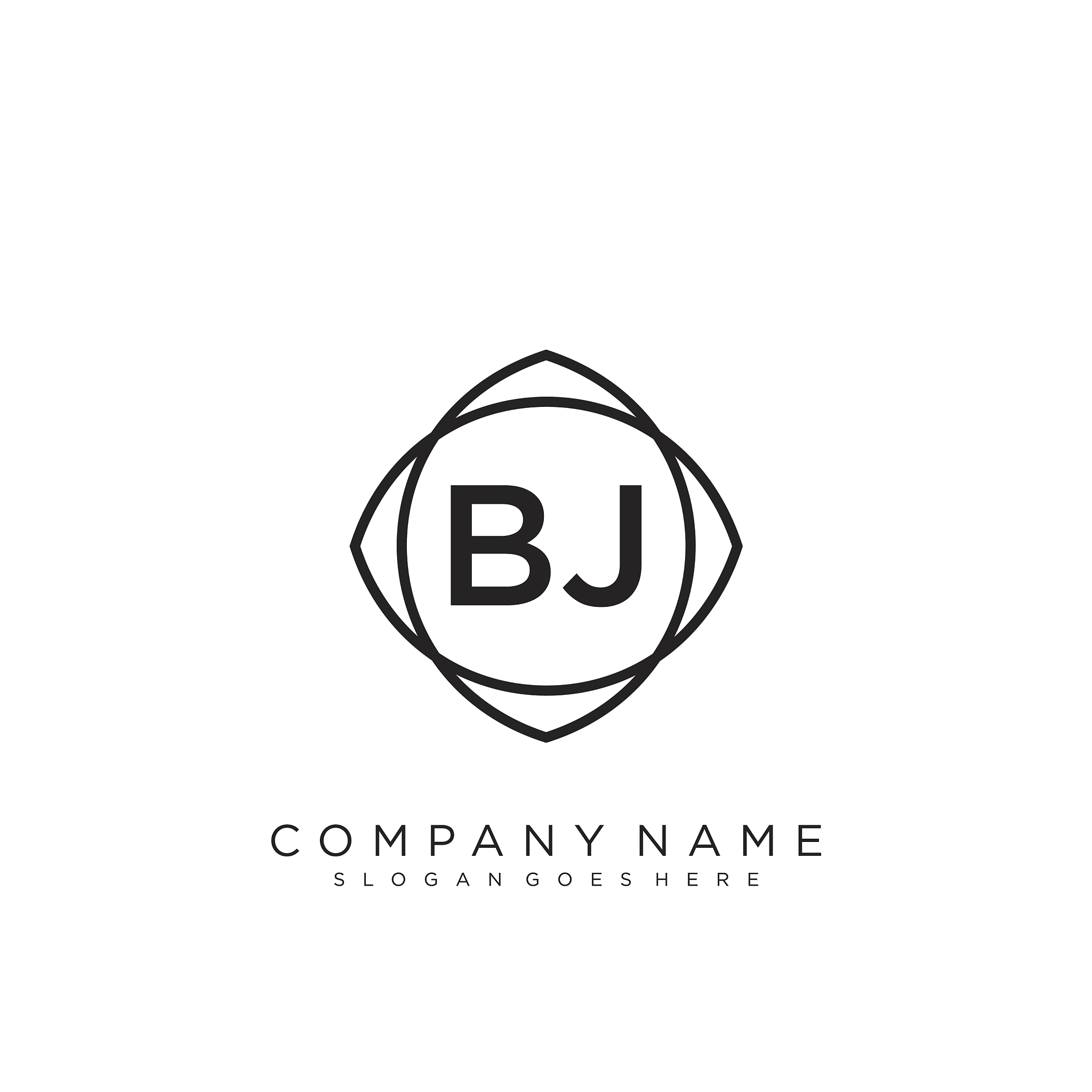bj initial handwriting logo design