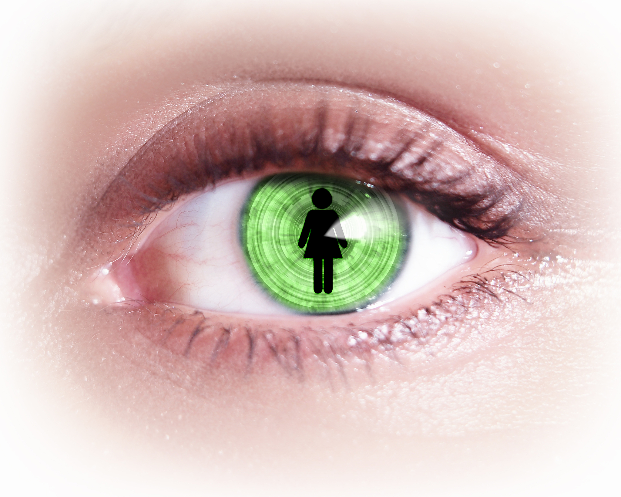 close-up of woman's eye