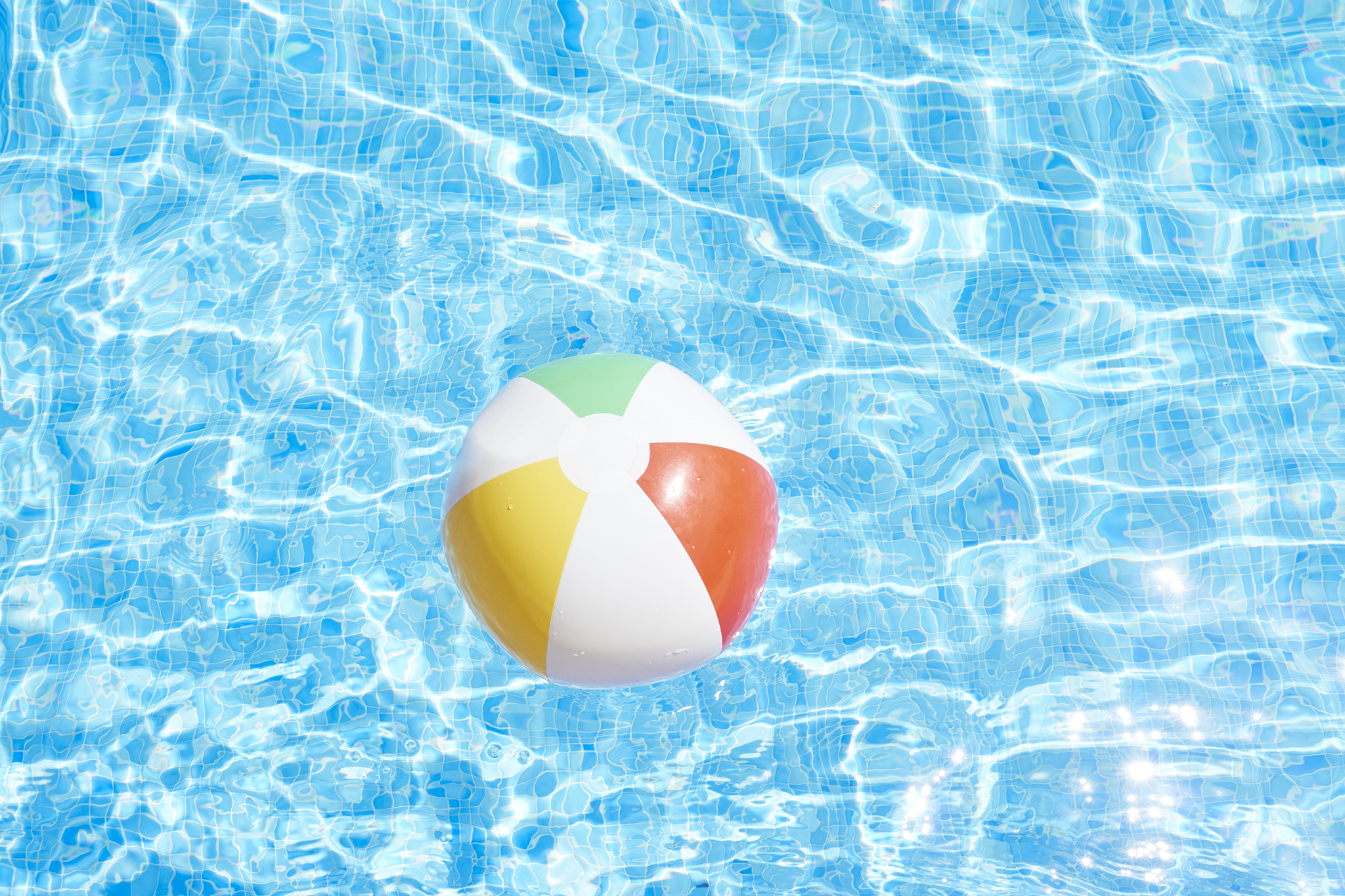 beach ball in swimming pool