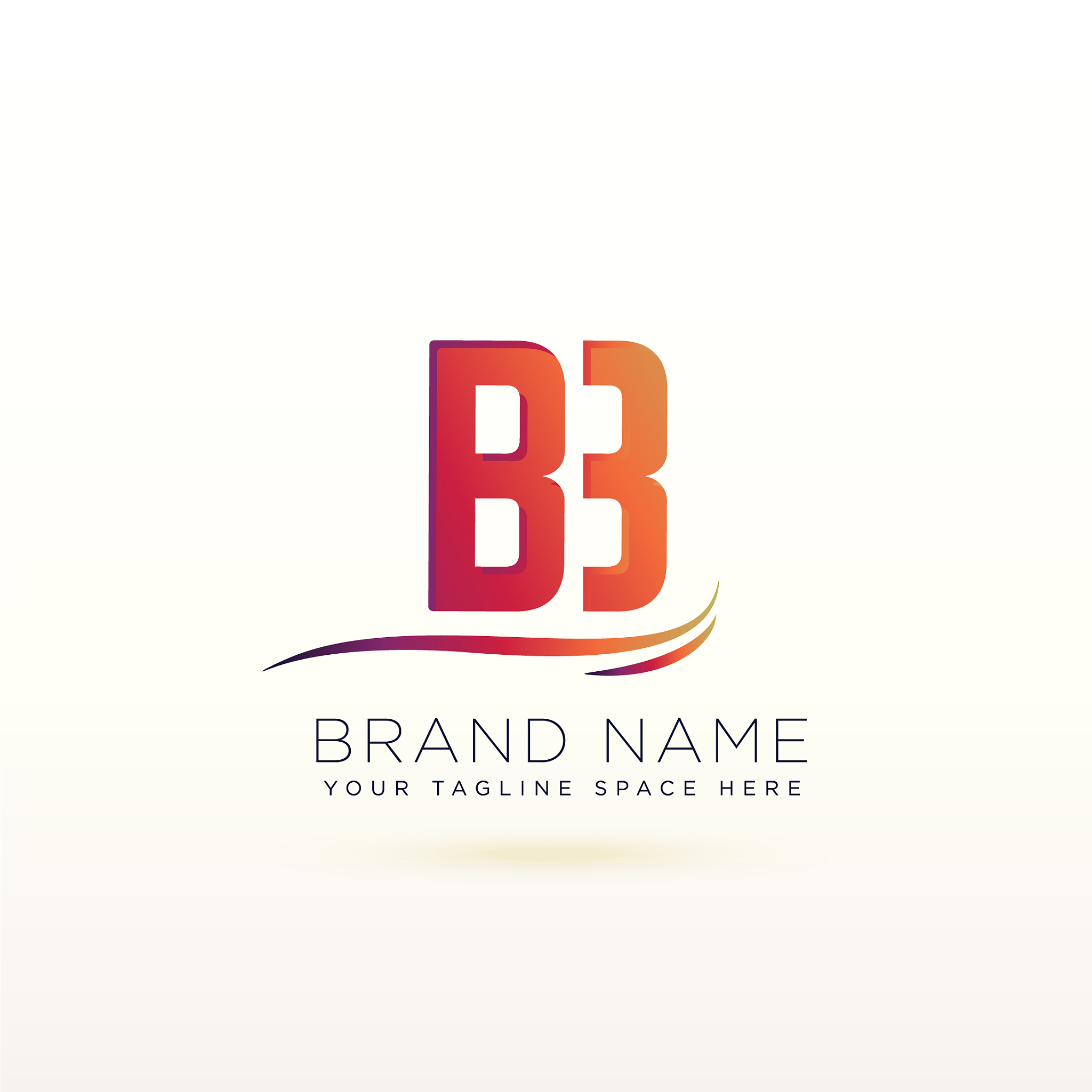 letter b lovely logo design template