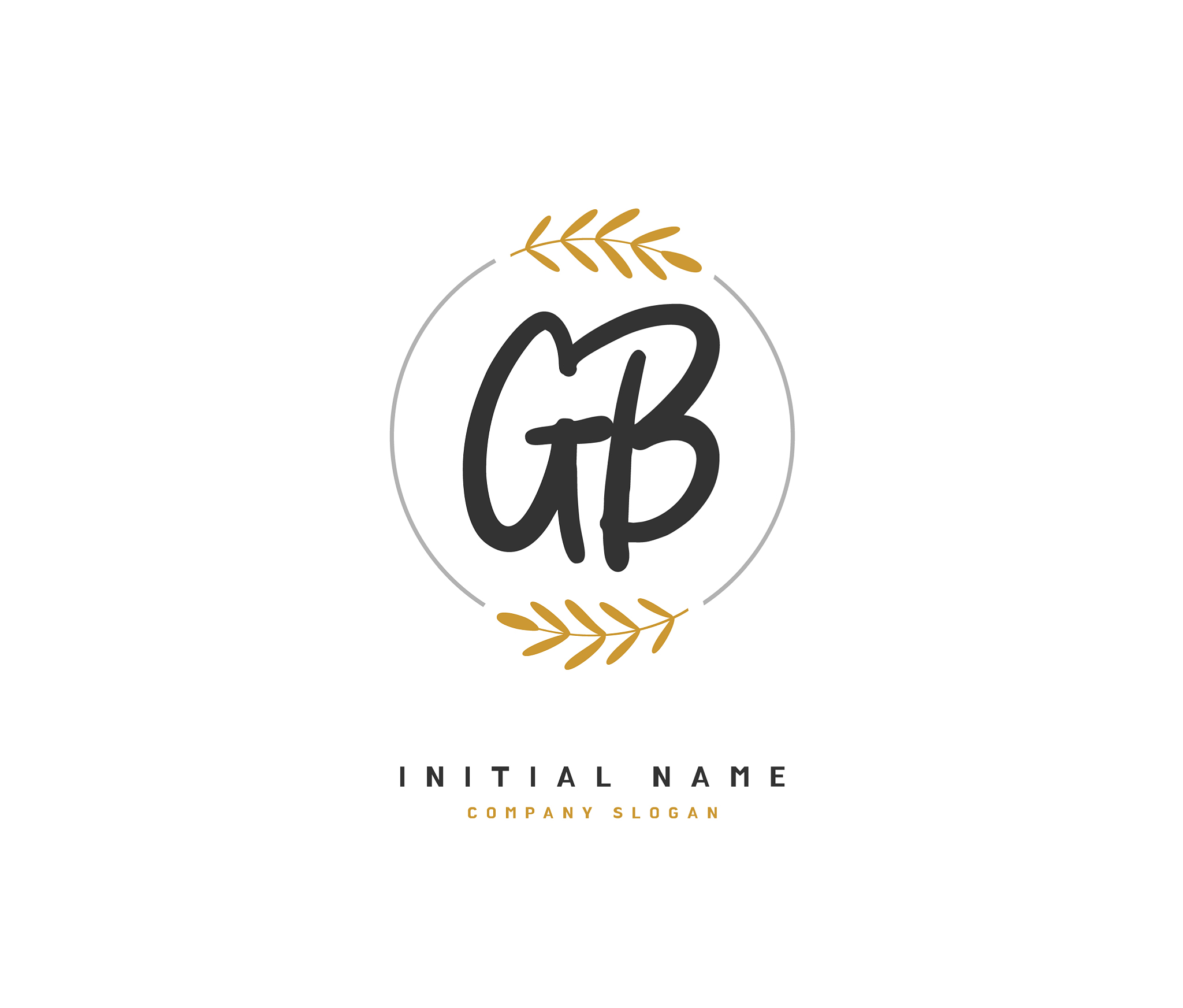 g b gb beauty initial logo handwriting logo of