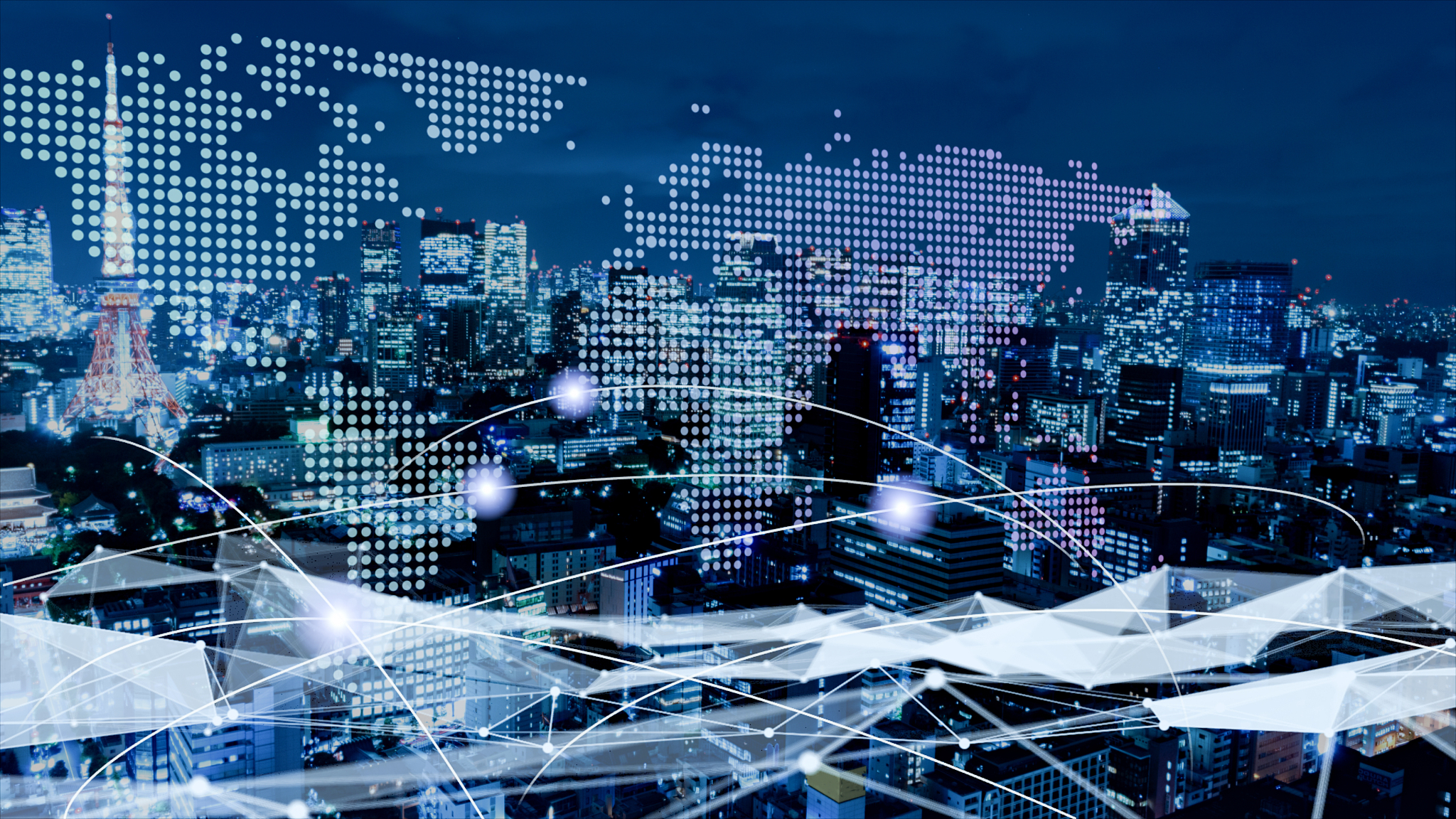 5g and ai technology, global communication network concept.
