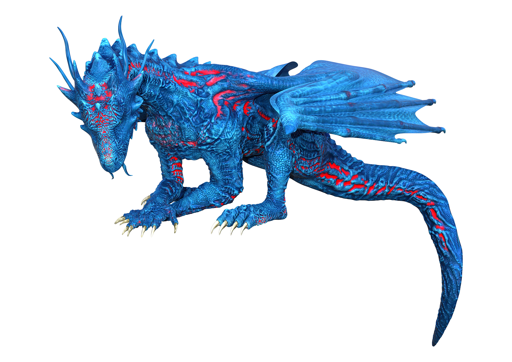 3d illustration fantasy dragon on white