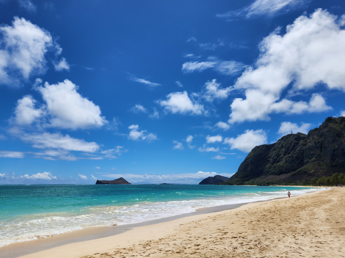 夏威夷海滩是一个非常适合度假和休闲的地方,你可以在这里度过一个