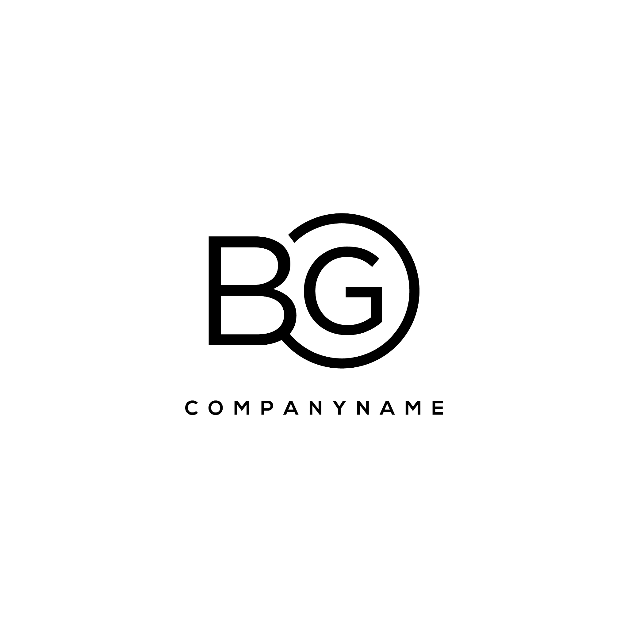 initial bg letter logo with circle template