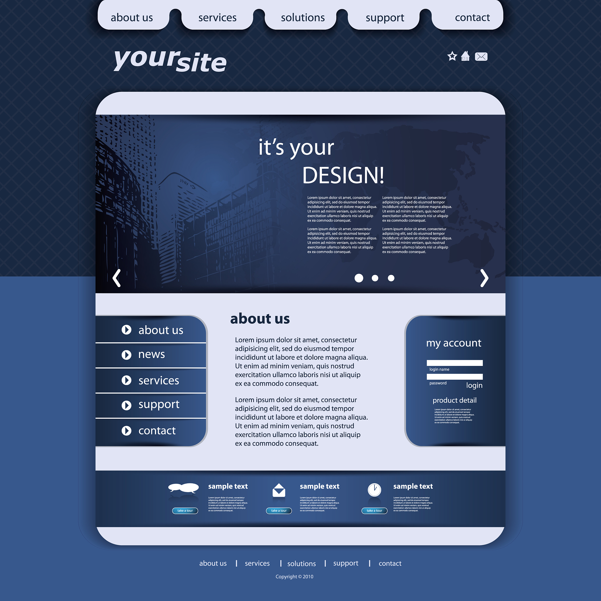 one page business website template