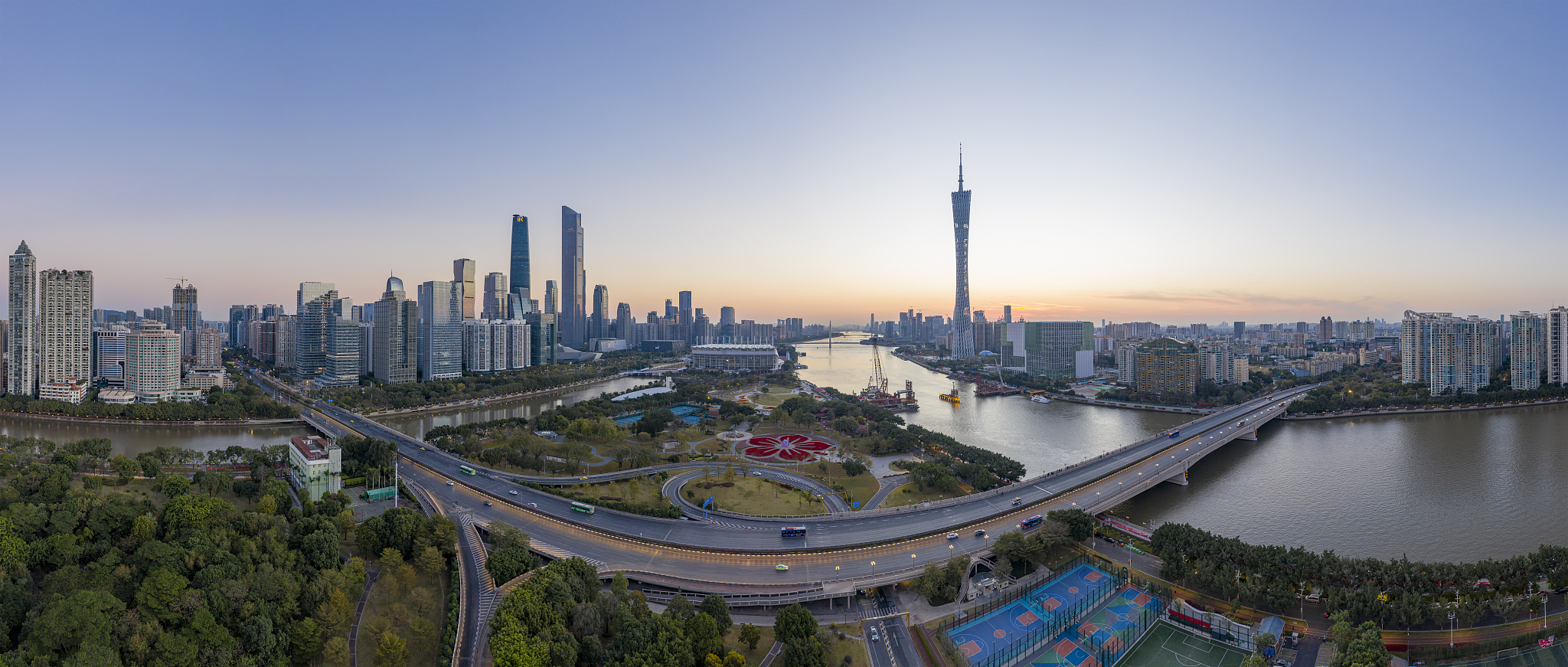 航拍中国广州城市风光