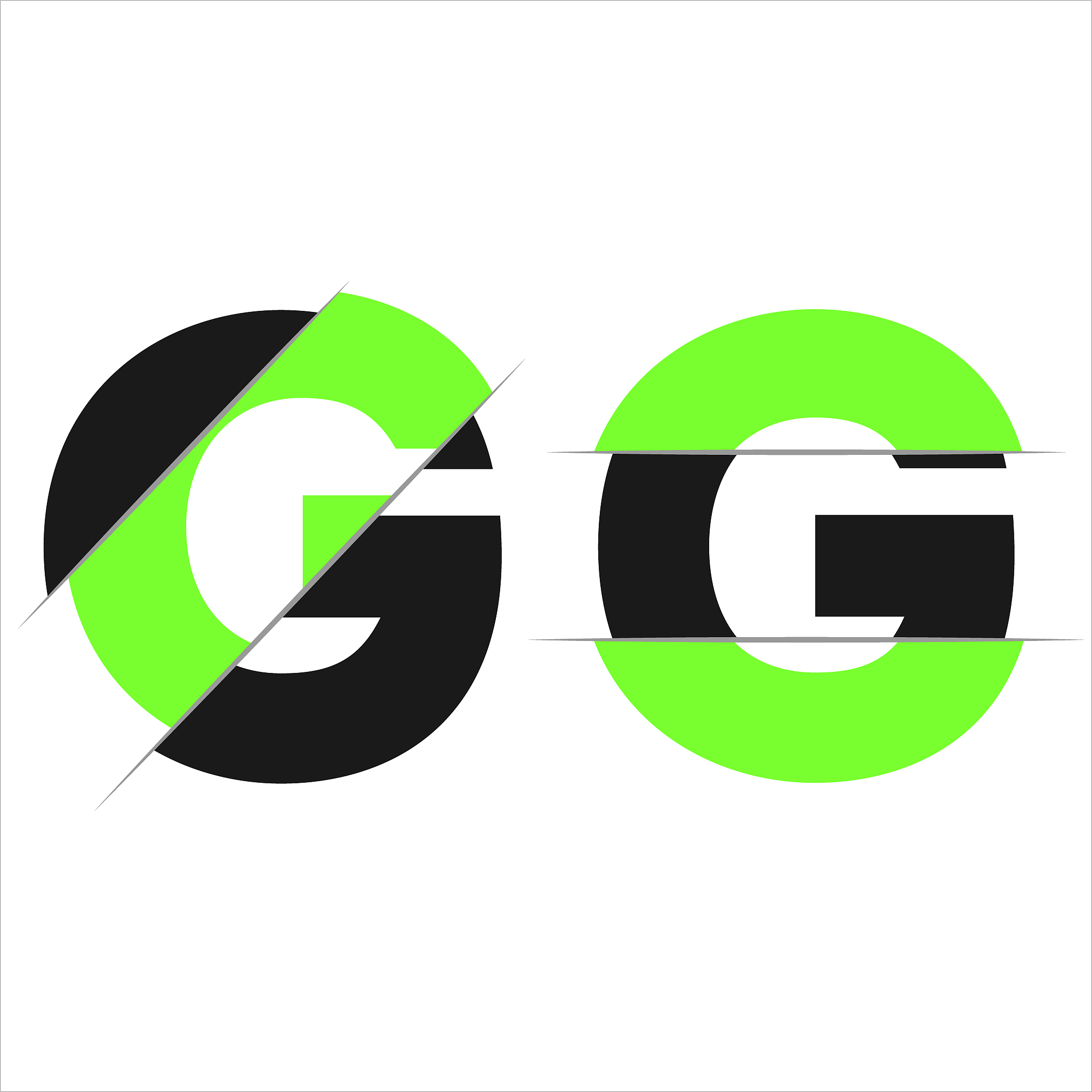 modern initial letter g slice style logo in black background. si