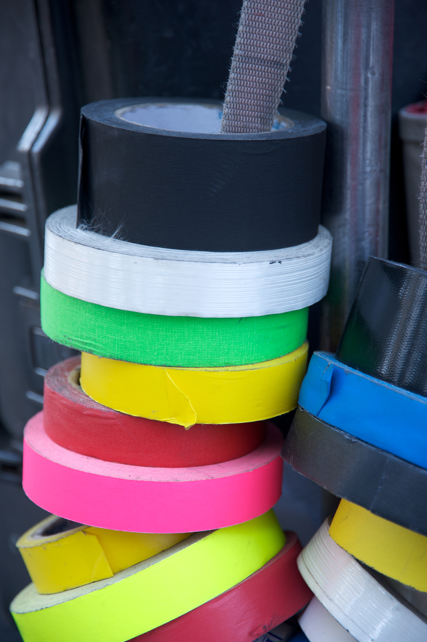 multicolored duct tape rolls