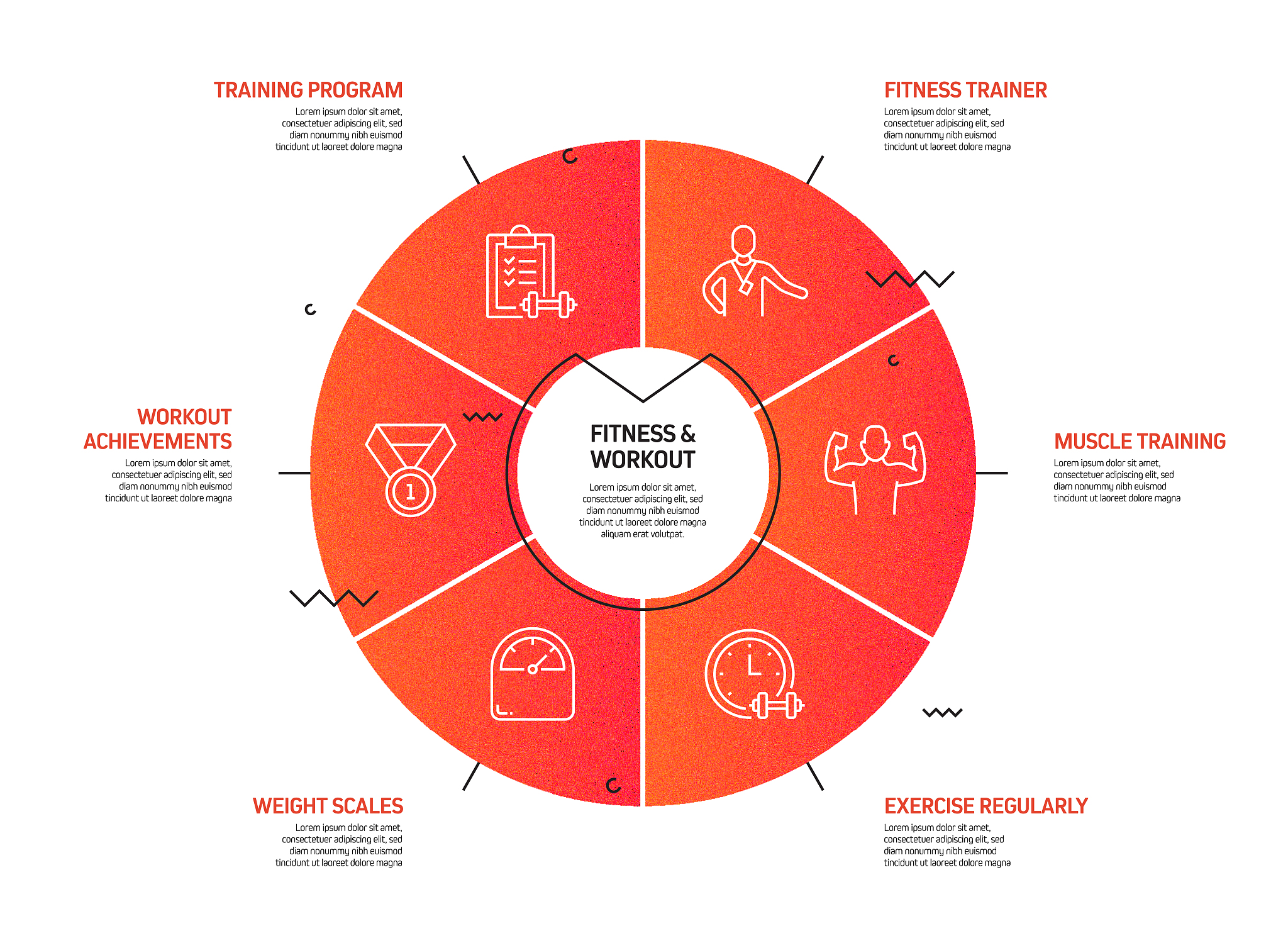 fitness and workout related process infographic template. proces