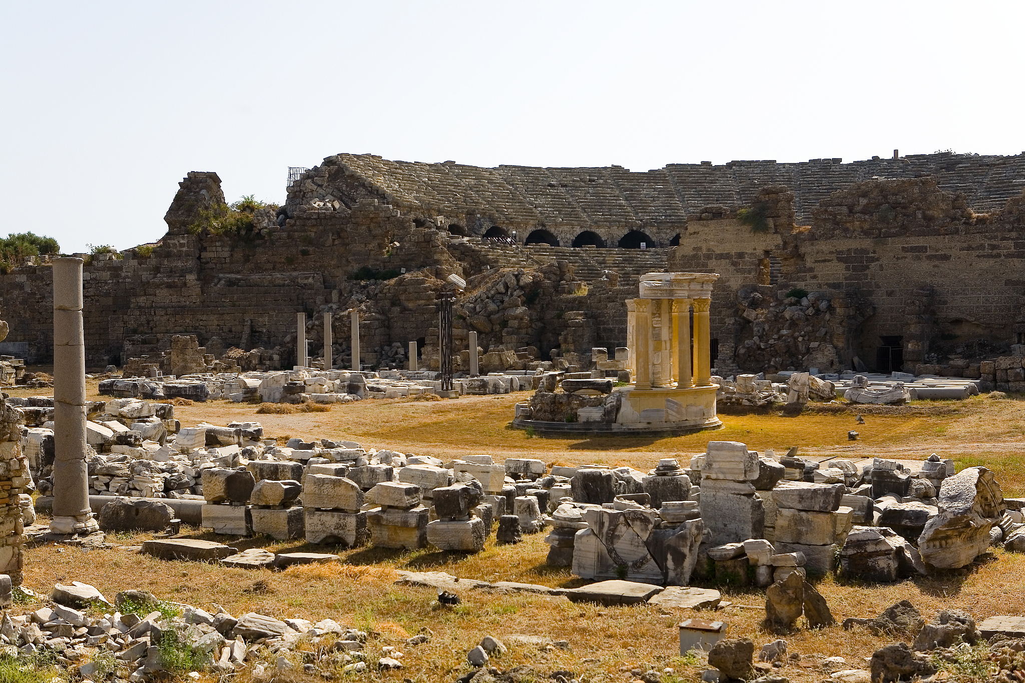 the stone ruins of the ancient city of side.