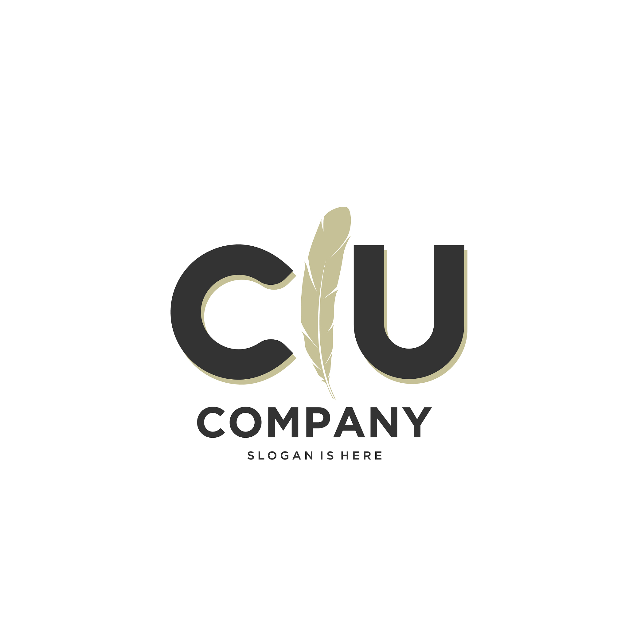 initial cu letter unique attractive creative