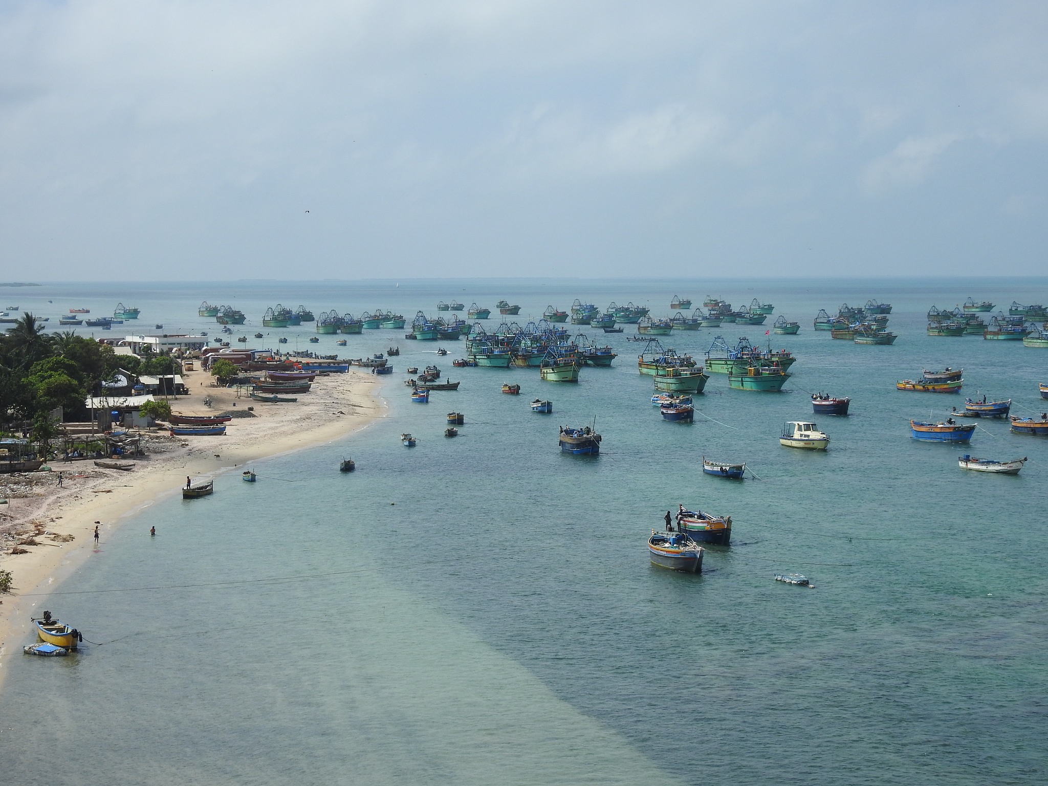 high angle view of sea against sky