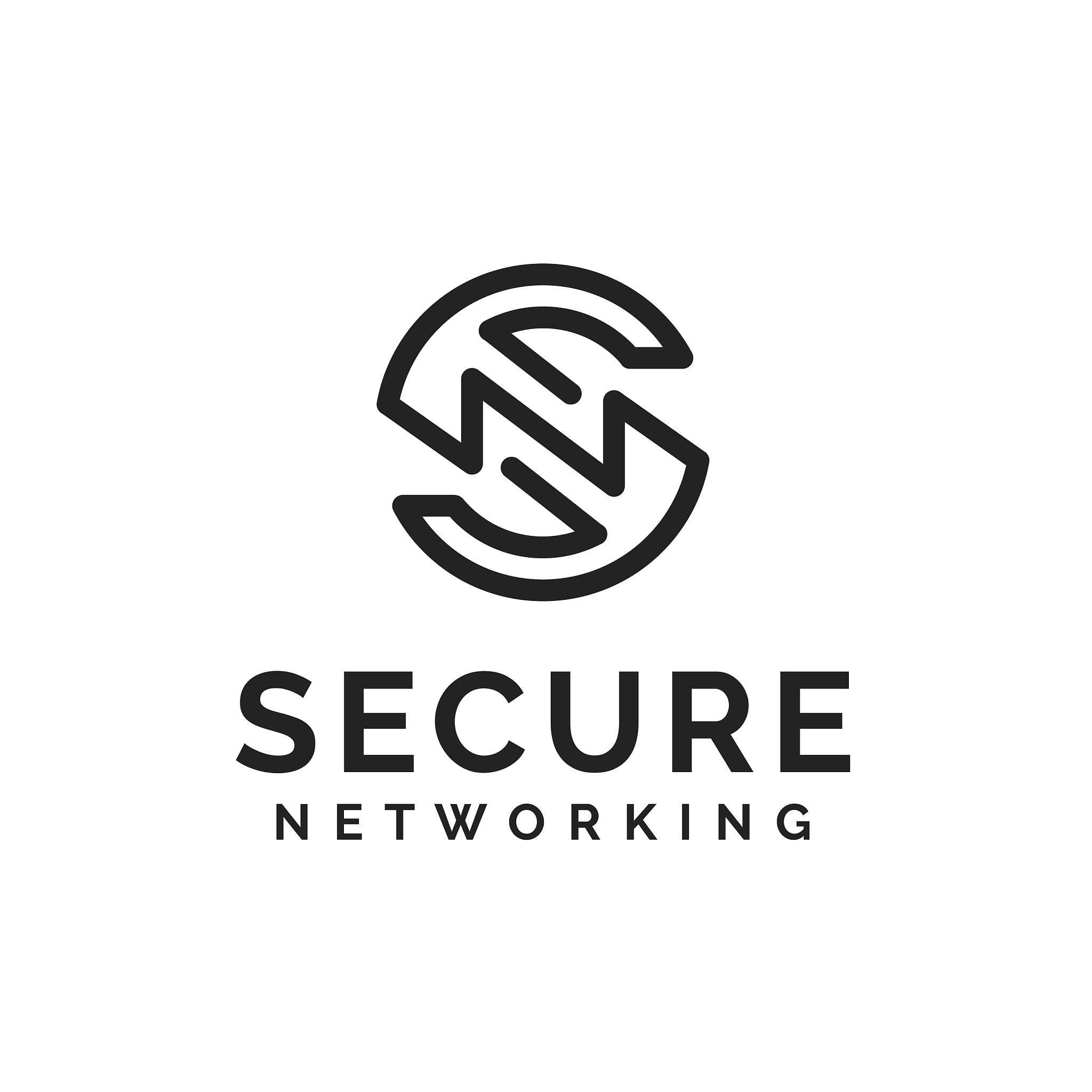 initial letter sn line art logo design