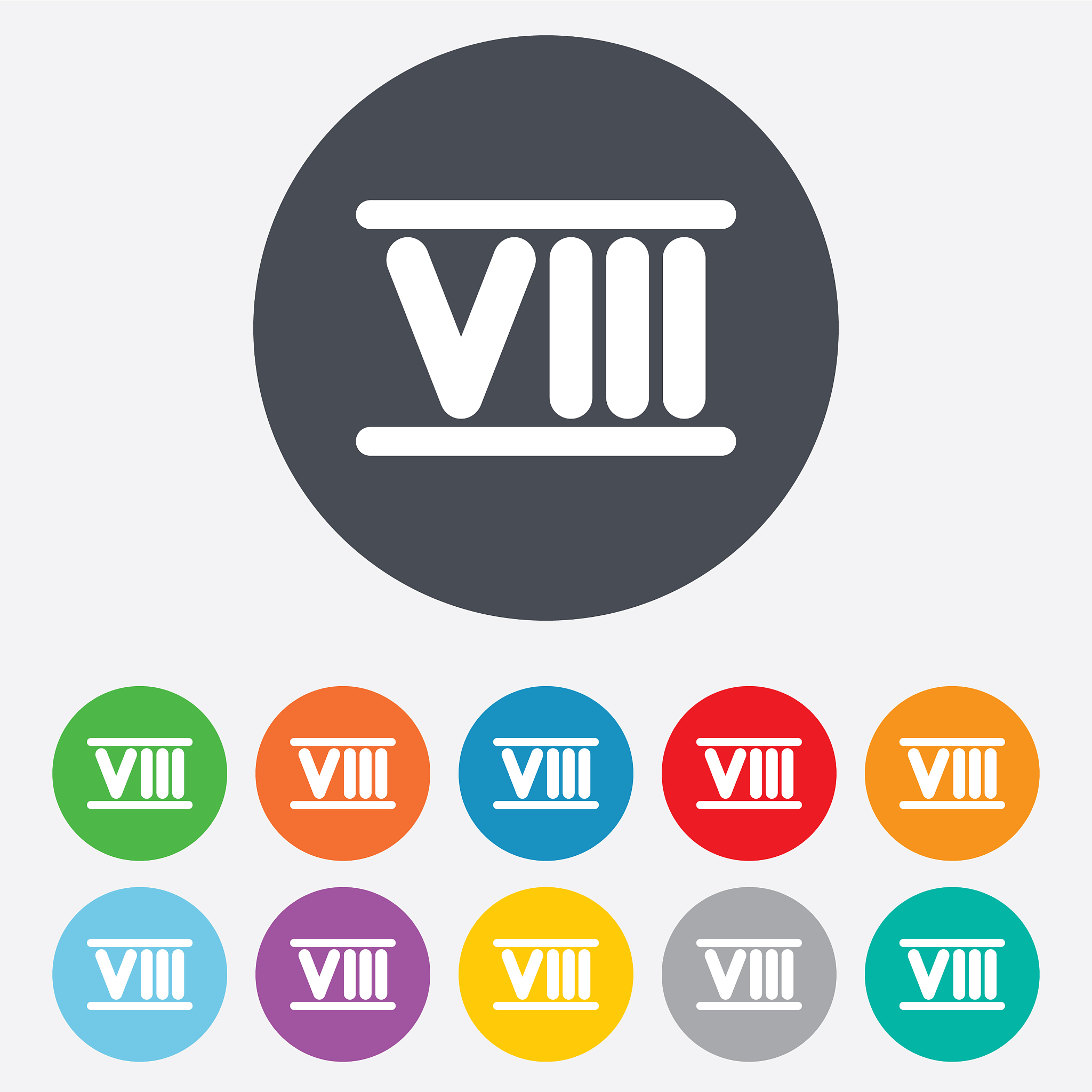 roman numeral eight icon roman number eight sign