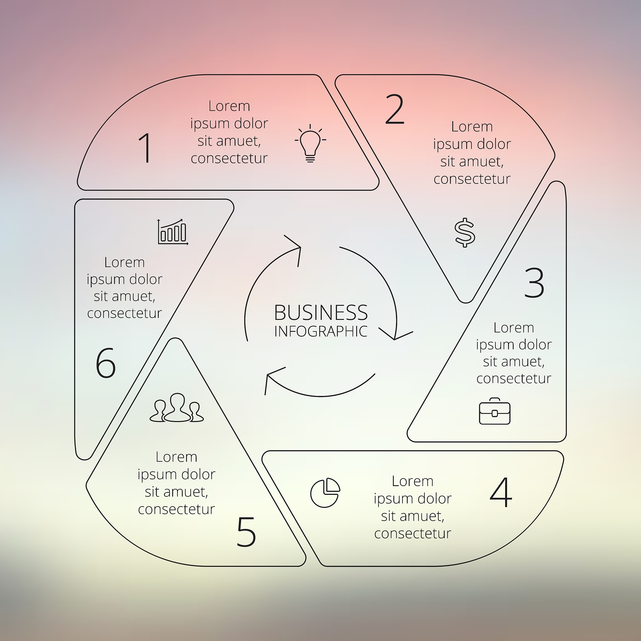 circle line infographic template for cycle
