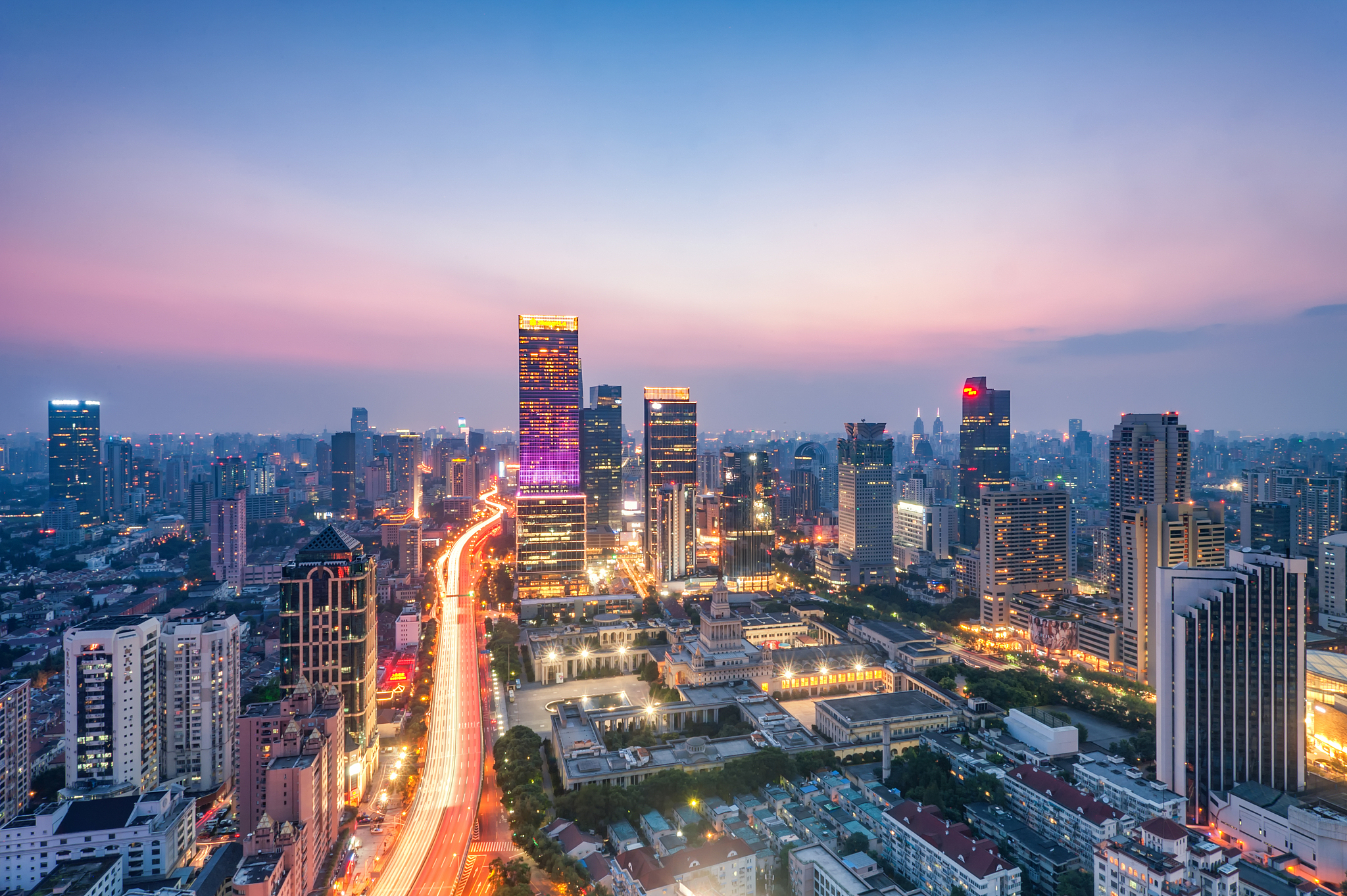 上海静安cbd夜景